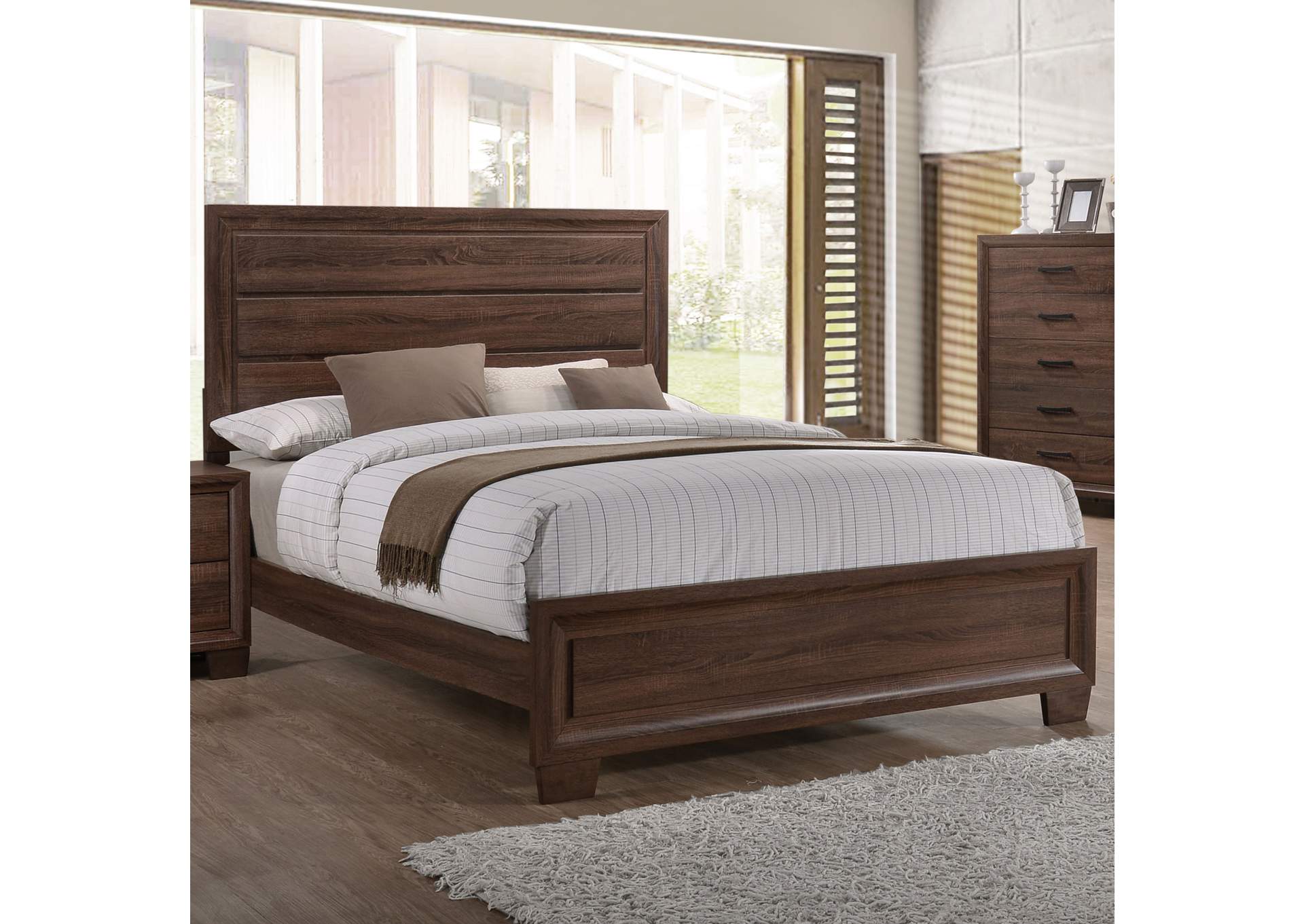 Brandon Eastern King Panel Bed Medium Warm Brown,Coaster Furniture