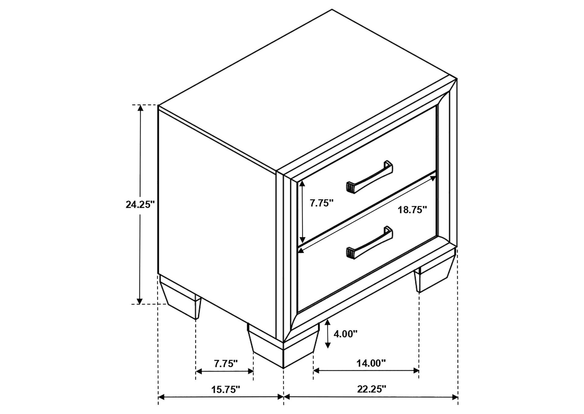 Brandon 2-drawer Nightstand Medium Warm Brown,Coaster Furniture