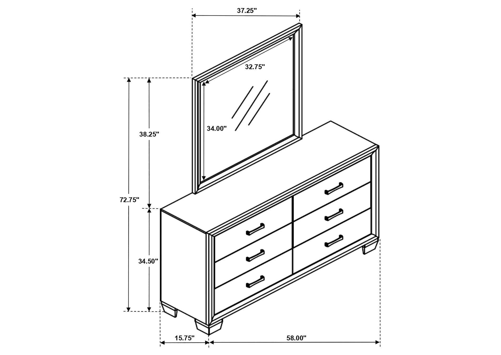 DRESSER WITH MIRROR,Coaster Furniture