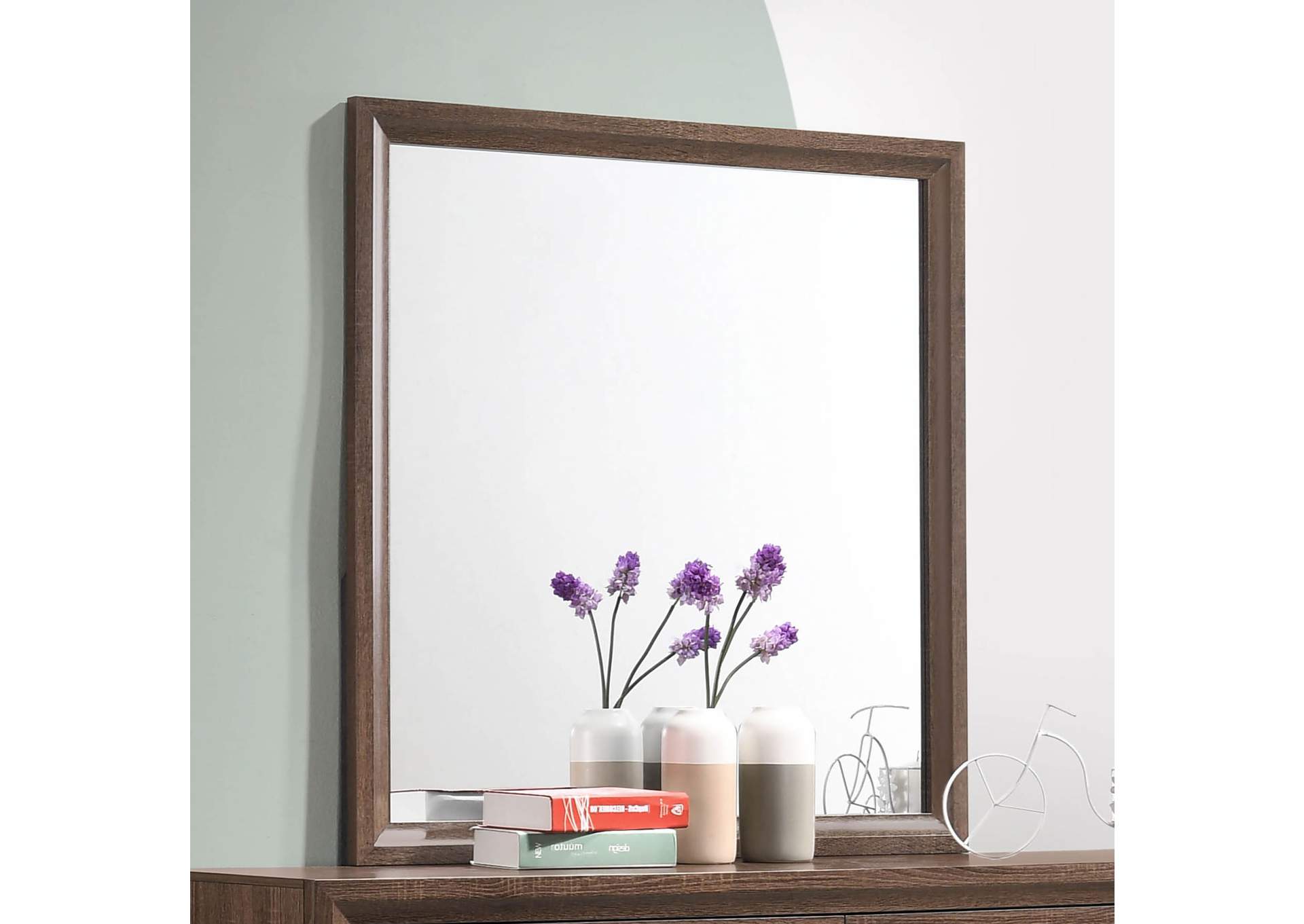 Brandon Framed Mirror Medium Warm Brown,Coaster Furniture