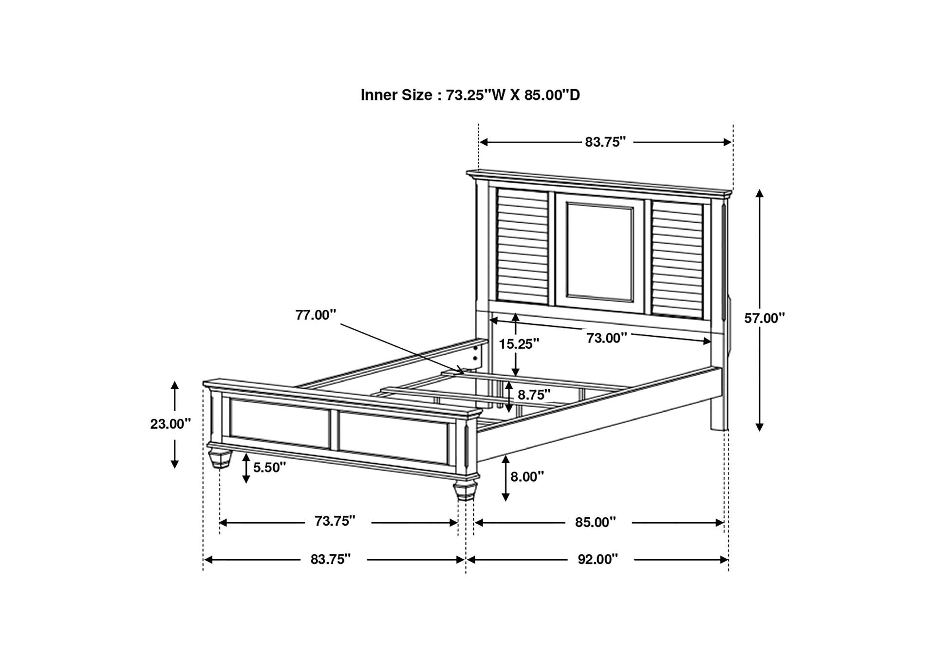 Franco Storage Platform Bedroom Set,Coaster Furniture