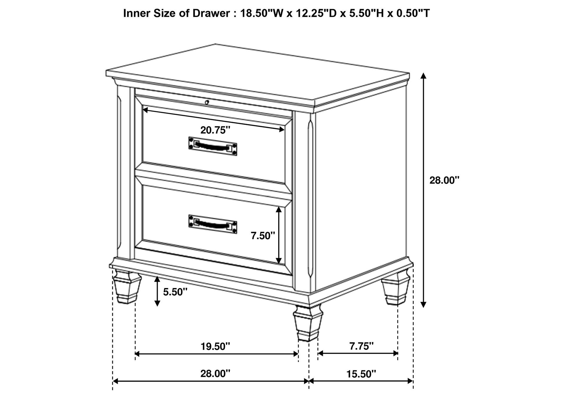 Franco Storage Platform Bedroom Set,Coaster Furniture