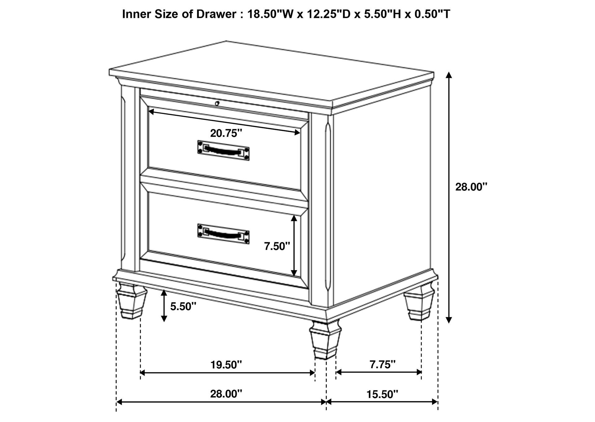 Franco Storage Platform Bedroom Set,Coaster Furniture