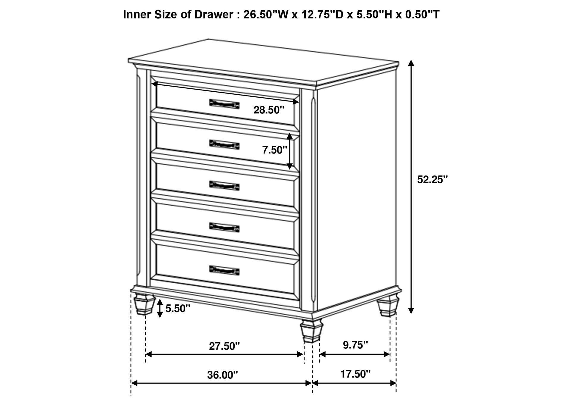 Franco Storage Platform Bedroom Set,Coaster Furniture