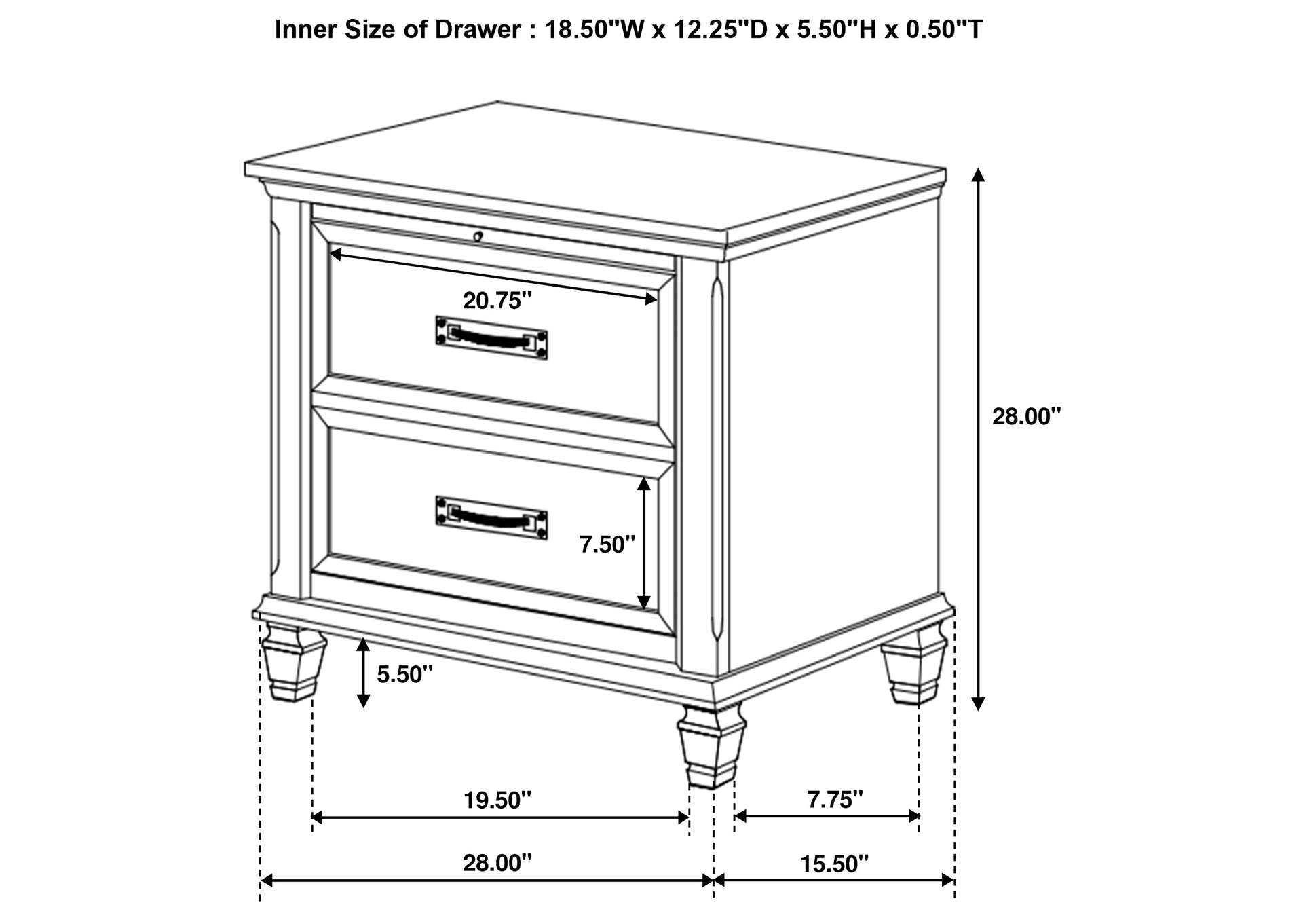 Franco Storage Platform Bedroom Set,Coaster Furniture