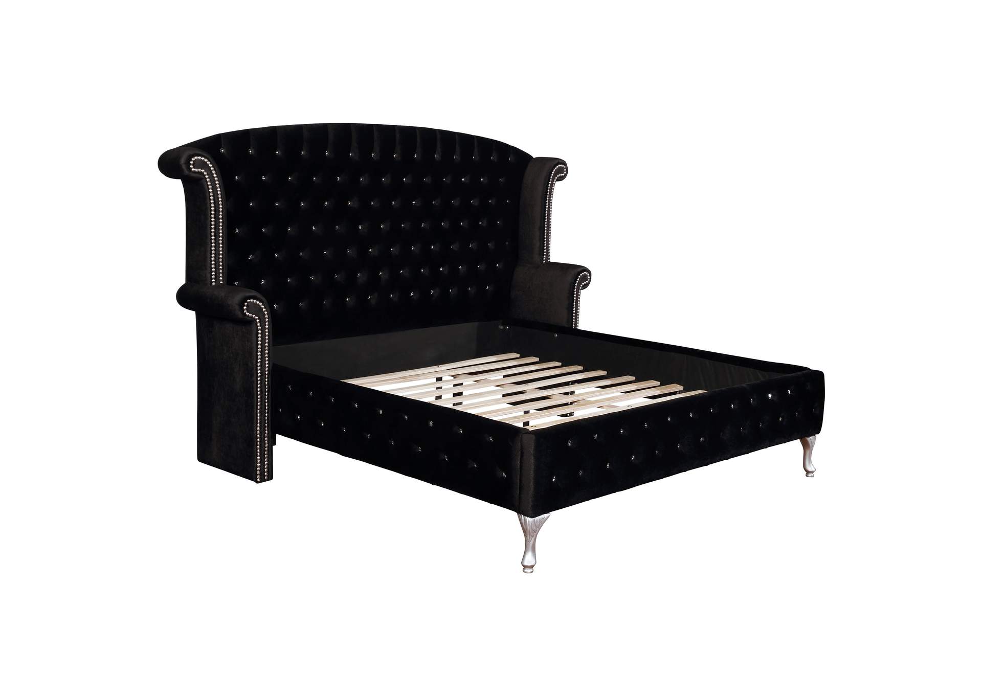 Deanna Eastern King Tufted Upholstered Bed Black,Coaster Furniture