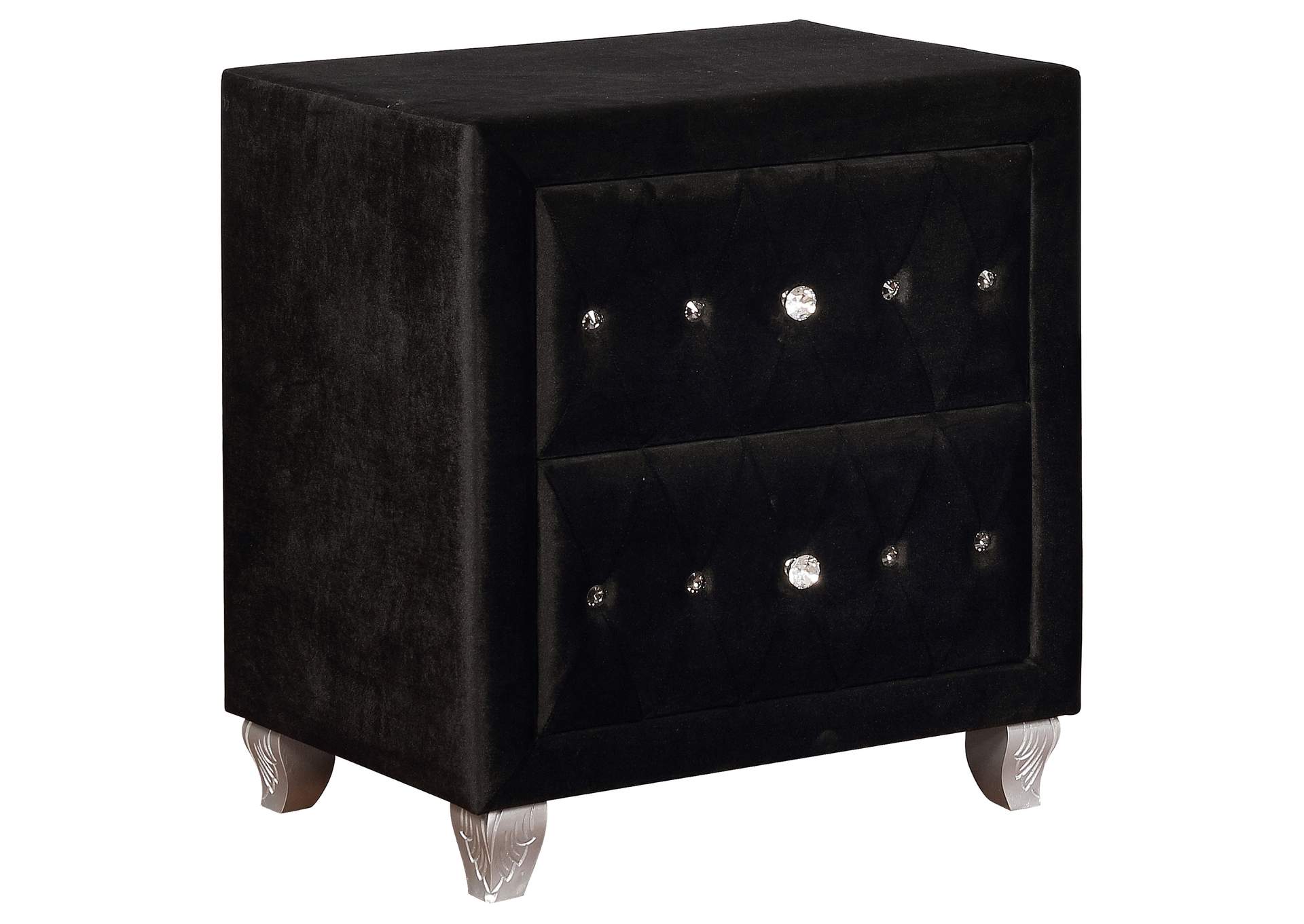 Deanna 2-drawer Rectangular Nightstand Black,Coaster Furniture