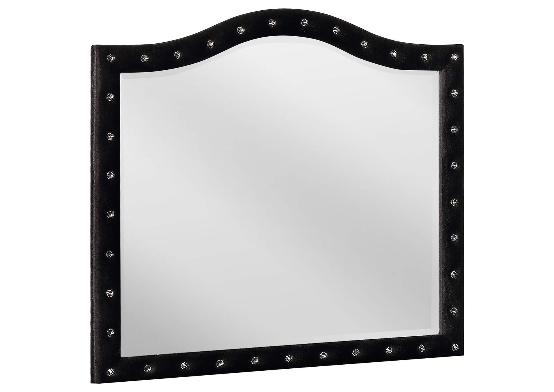 Deanna Button Tufted Mirror Black,Coaster Furniture