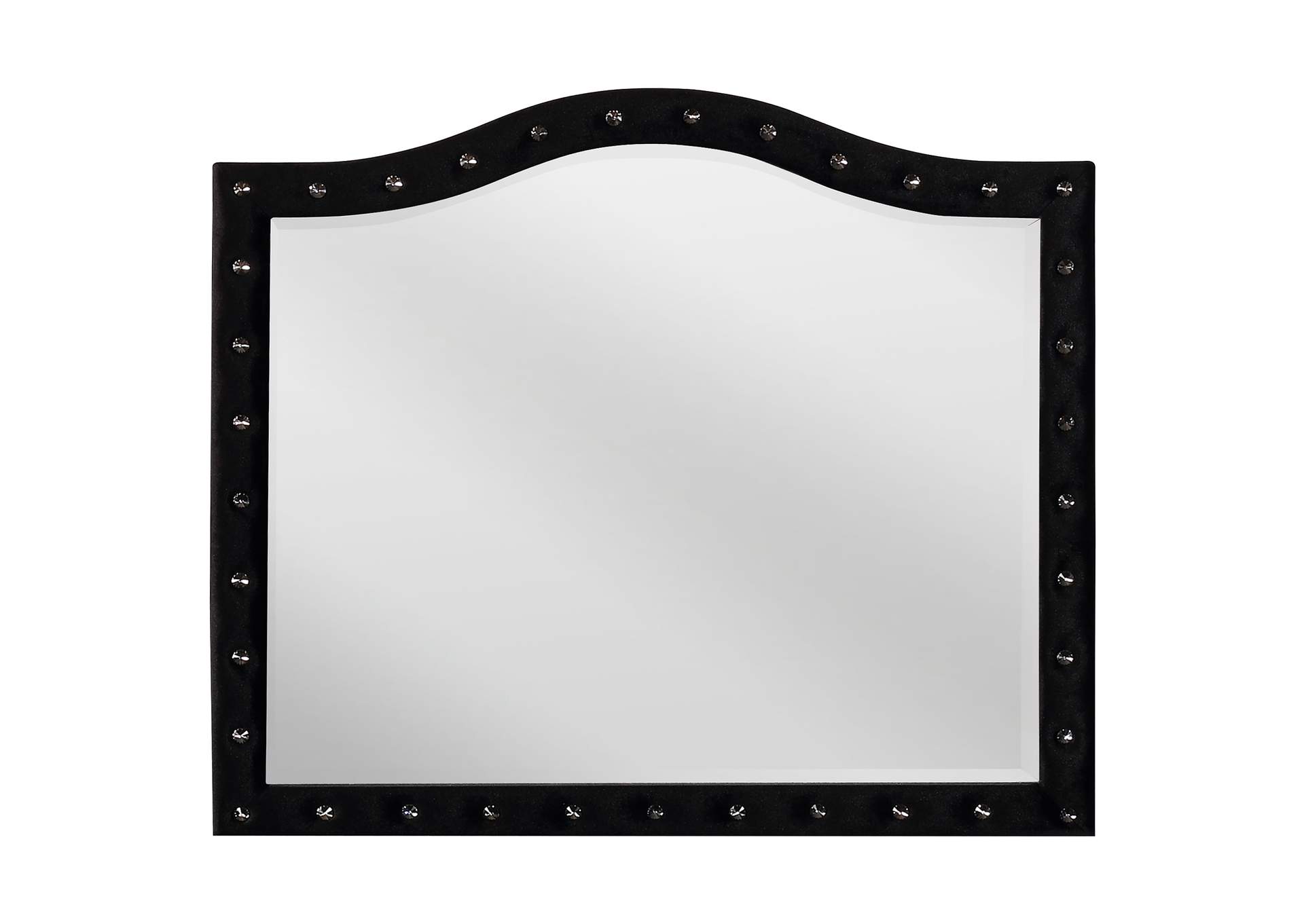 Deanna Button Tufted Mirror Black,Coaster Furniture