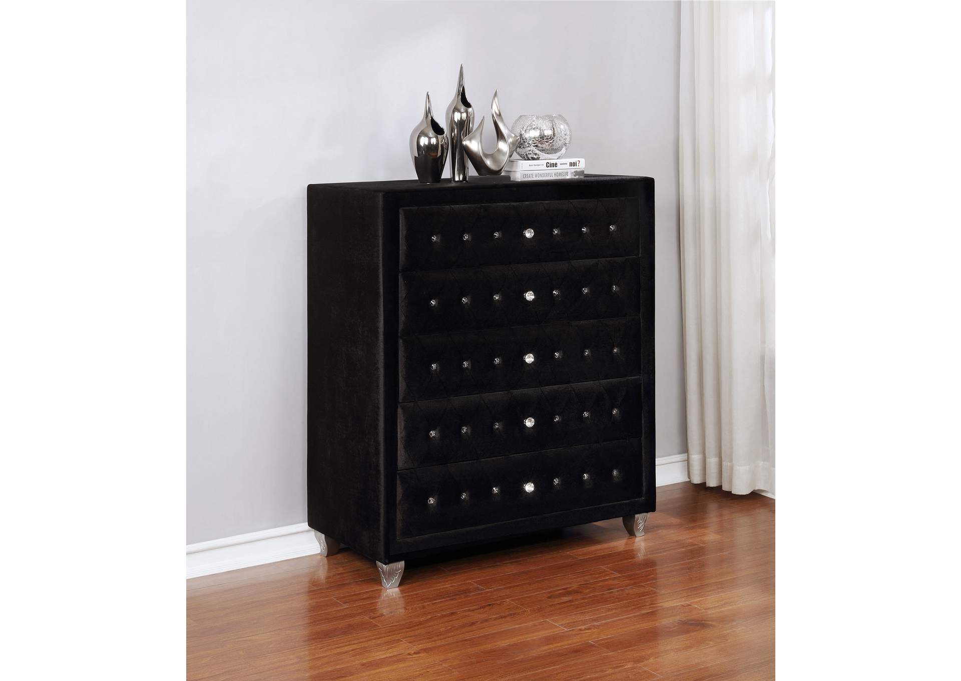 Deanna 5-drawer Rectangular Chest Black,Coaster Furniture