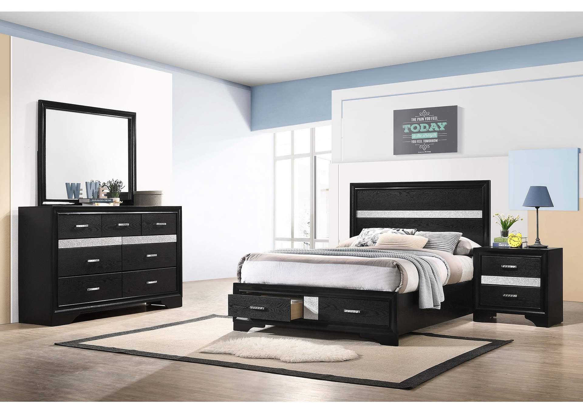 Miranda 4-piece Full Storage Bedroom Set Black,Coaster Furniture