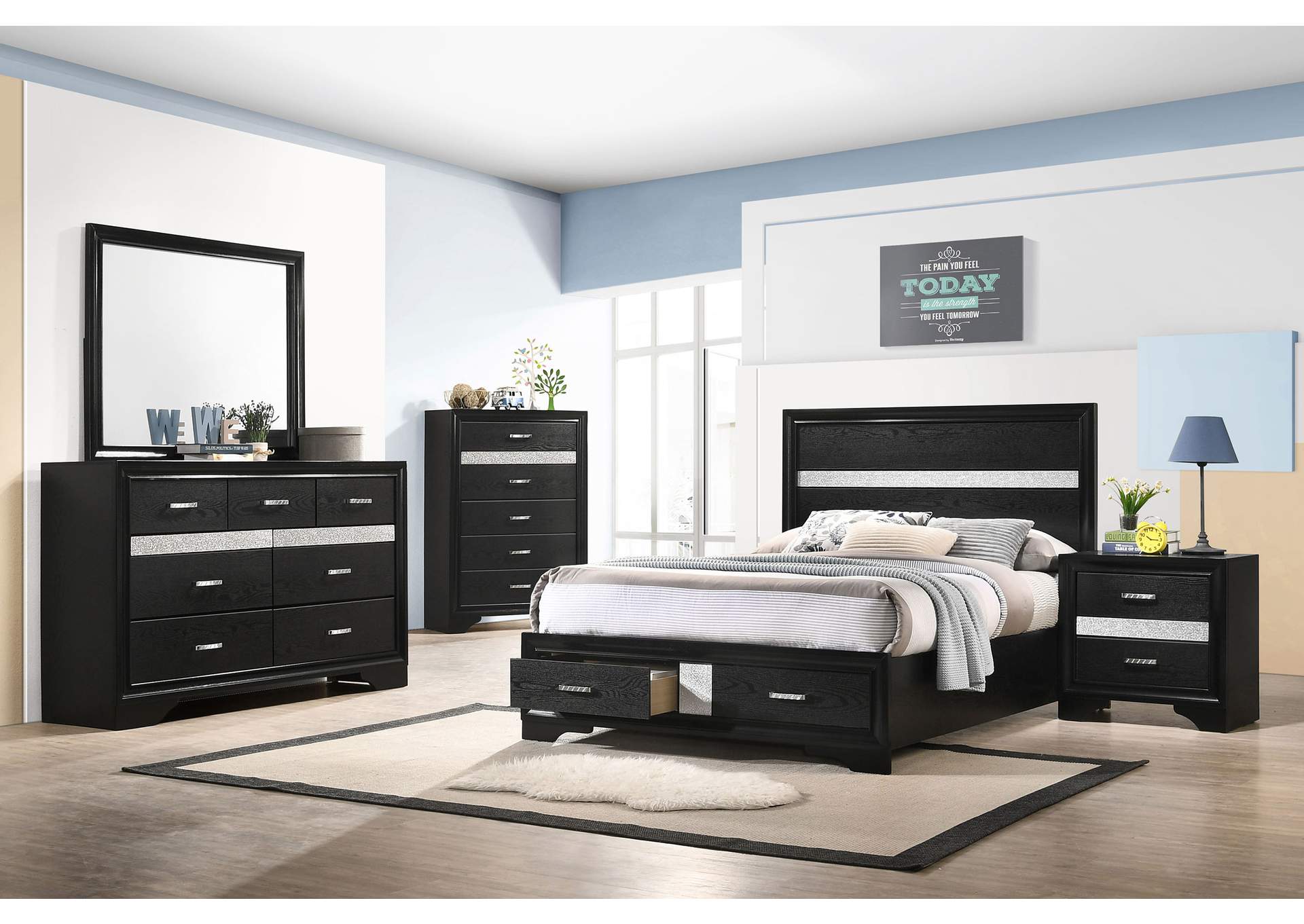 Miranda 5-piece Full Storage Bedroom Set Black,Coaster Furniture