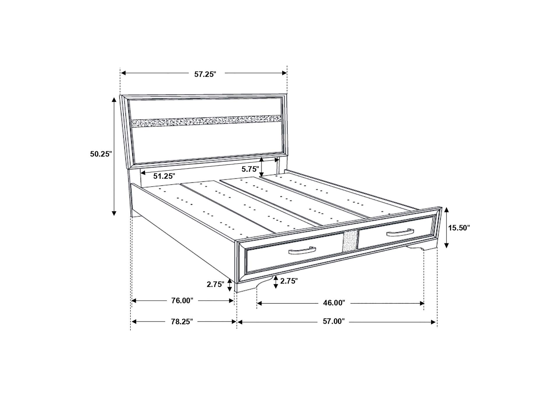 Miranda Full Storage Bed Black,Coaster Furniture