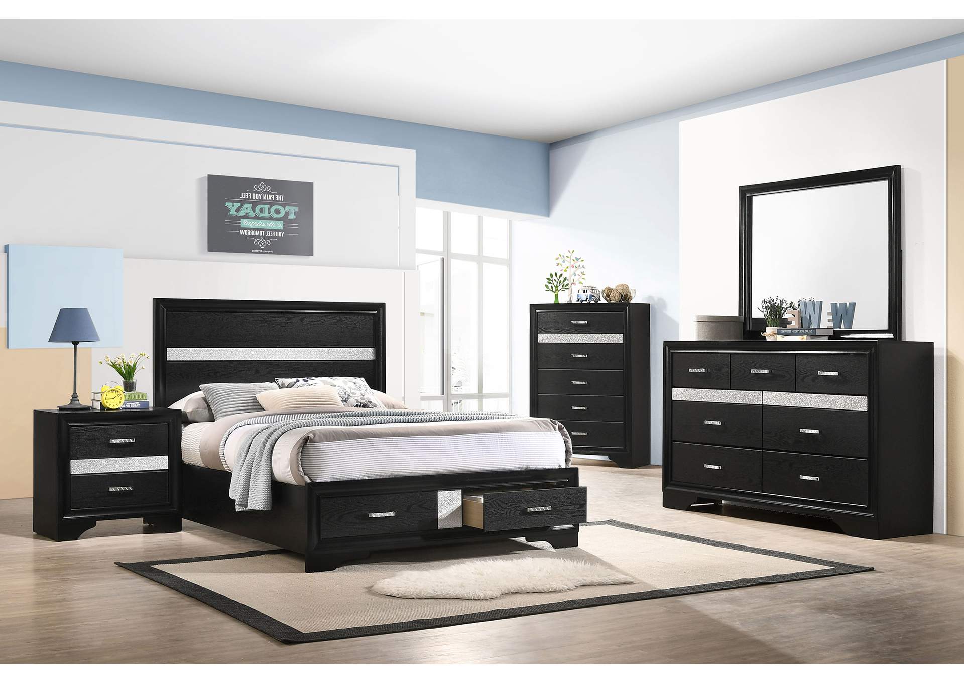 Miranda Full Storage Bed Black,Coaster Furniture