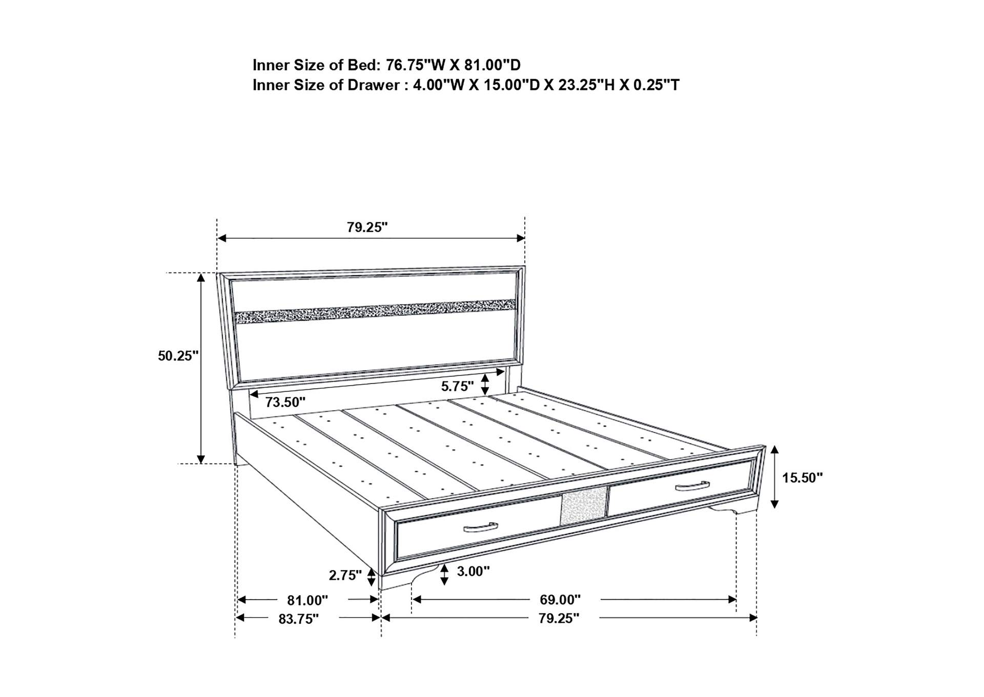 Miranda Platform Storage Bedroom Set,Coaster Furniture