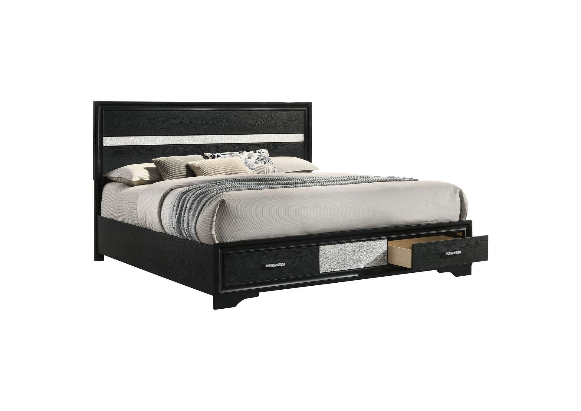 Miranda Eastern King 2-drawer Storage Bed Black,Coaster Furniture