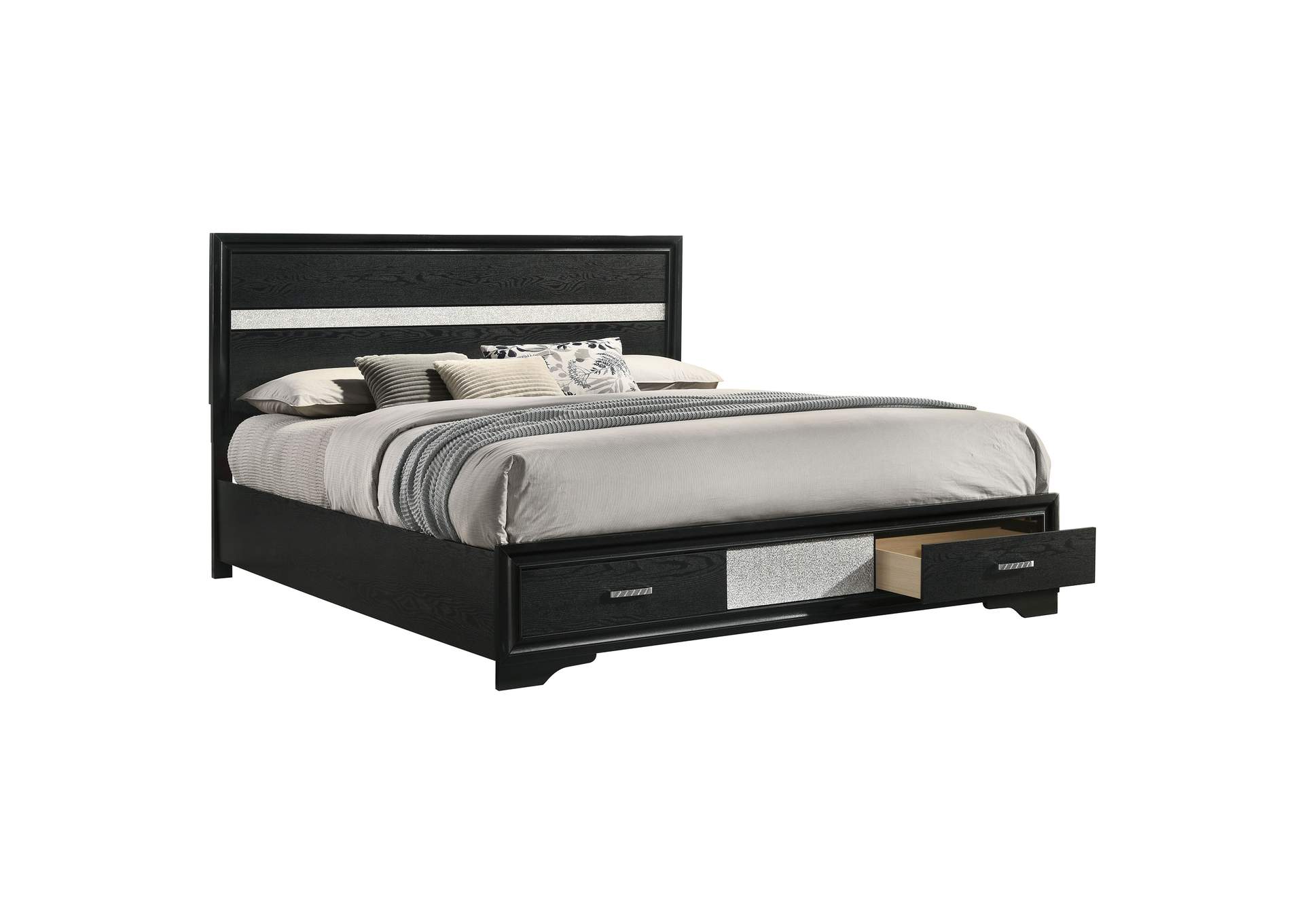 Miranda California King 2-drawer Storage Bed Black,Coaster Furniture