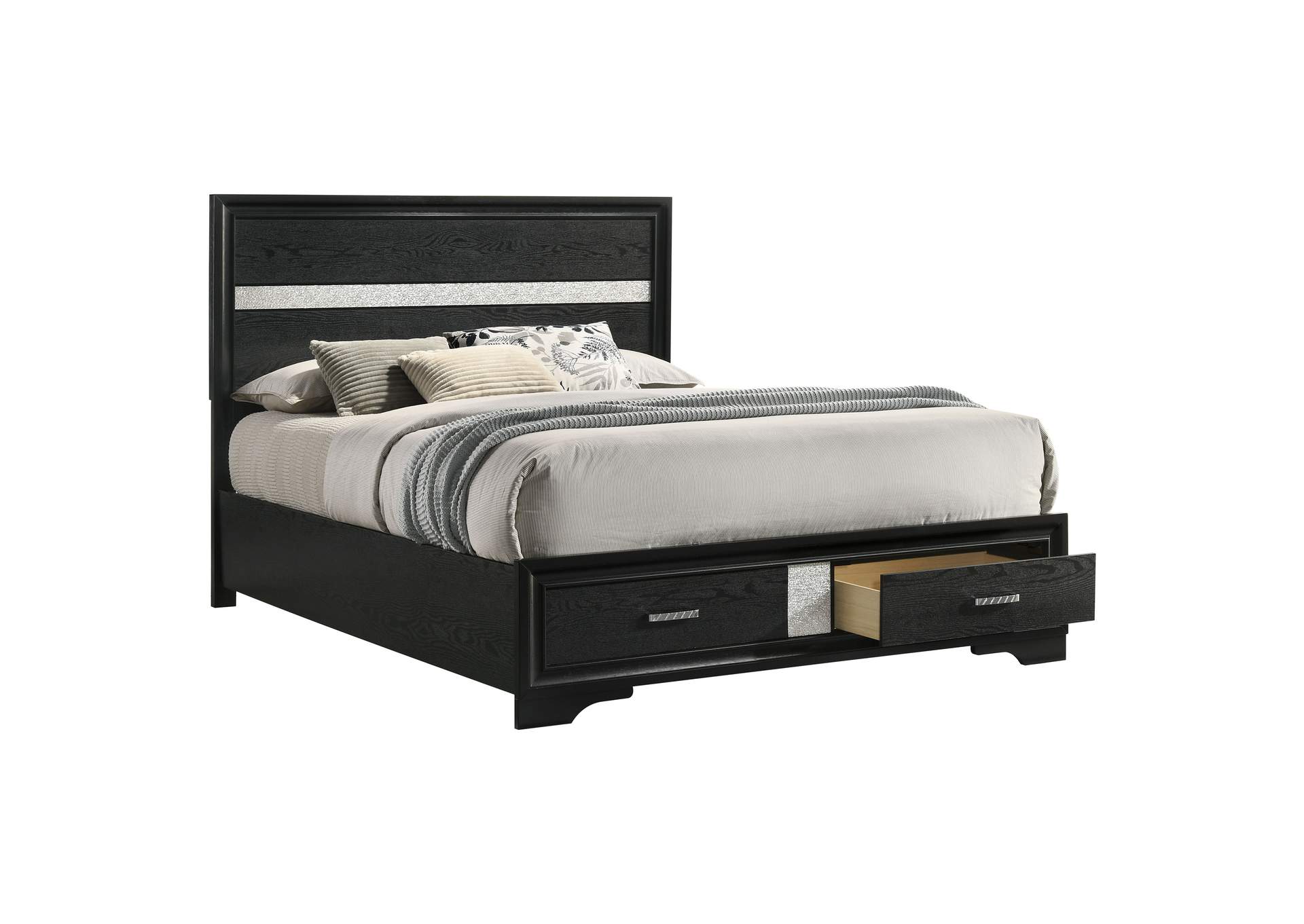 Miranda Queen 2-drawer Storage Bed Black,Coaster Furniture