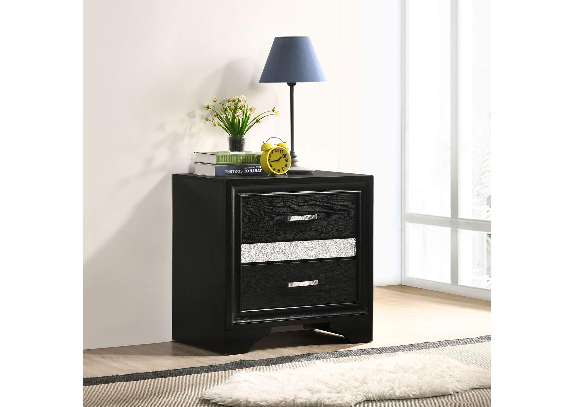 Miranda 2-drawer Nightstand Tray Black,Coaster Furniture