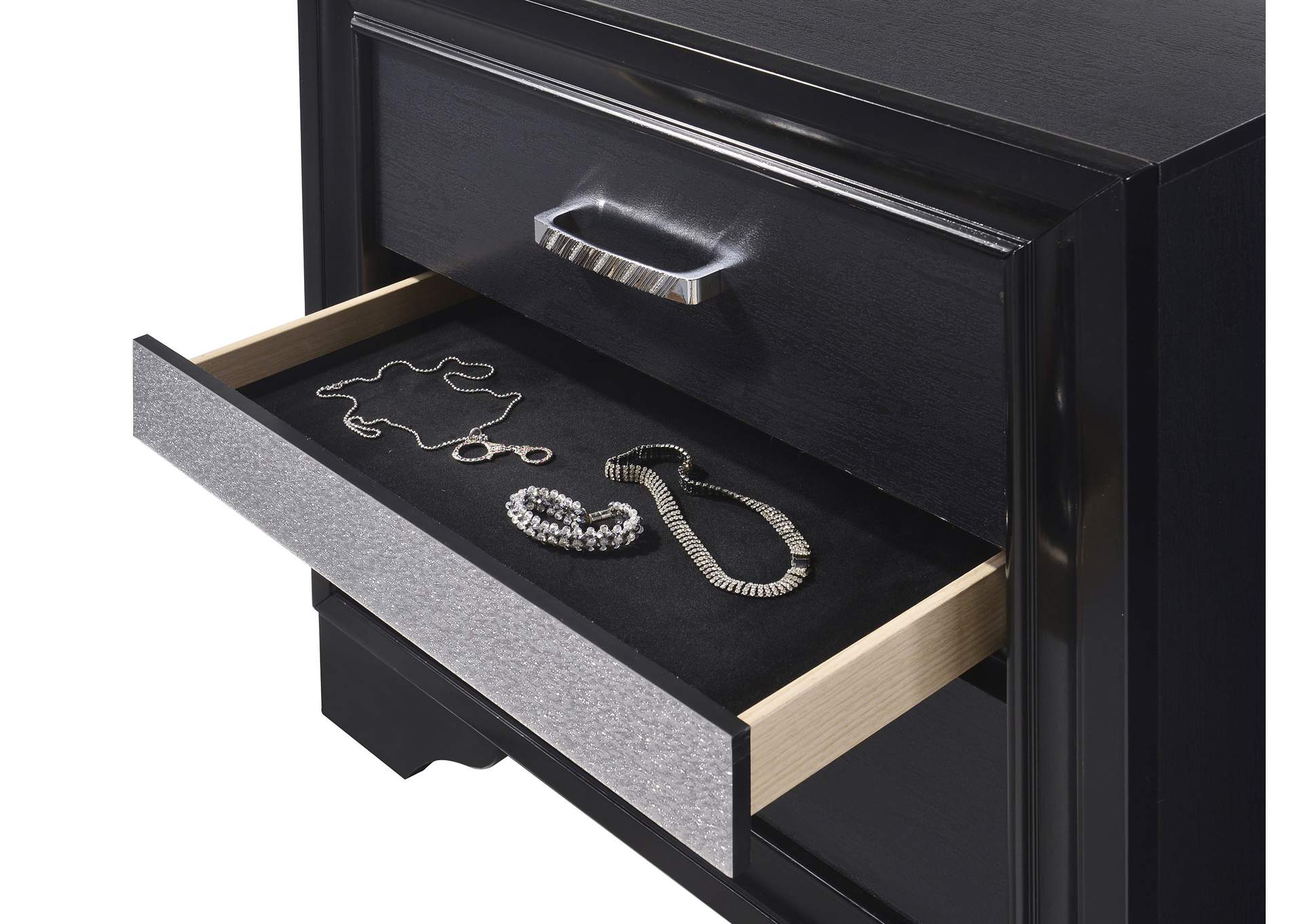 Miranda 2-drawer Nightstand Tray Black,Coaster Furniture