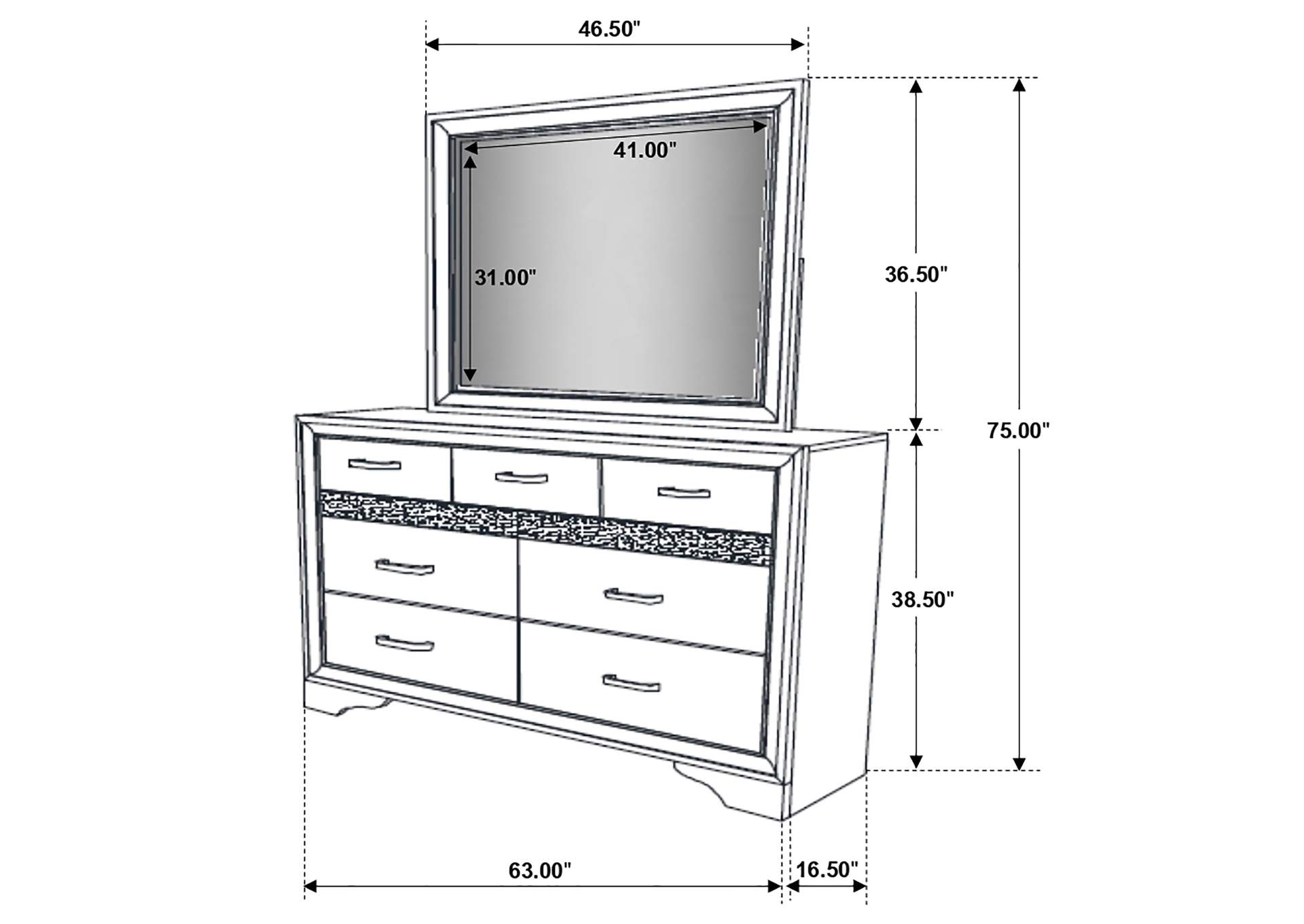 DRESSER WITH MIRROR,Coaster Furniture