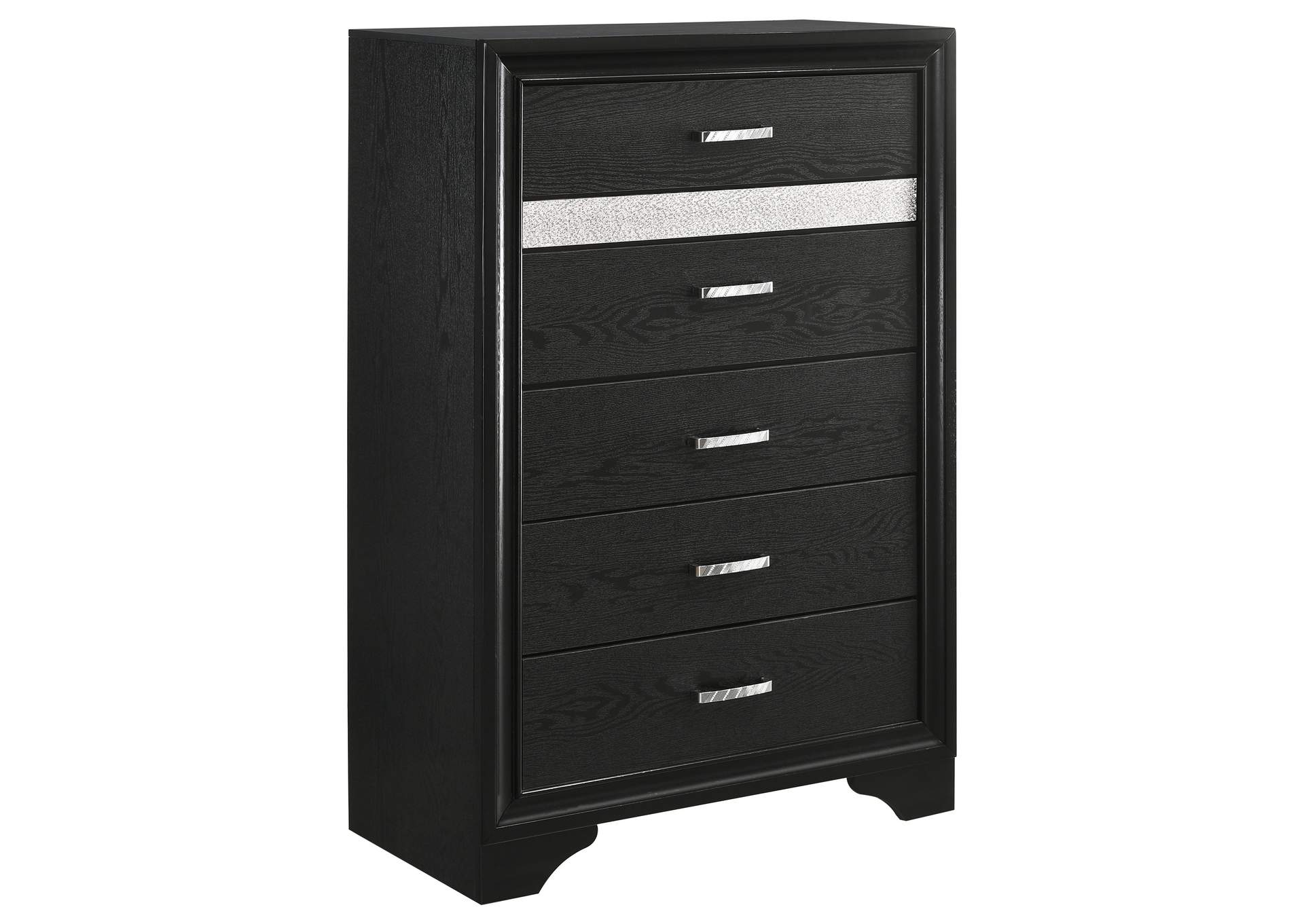 Miranda 5-drawer Chest Black and Rhinestone,Coaster Furniture