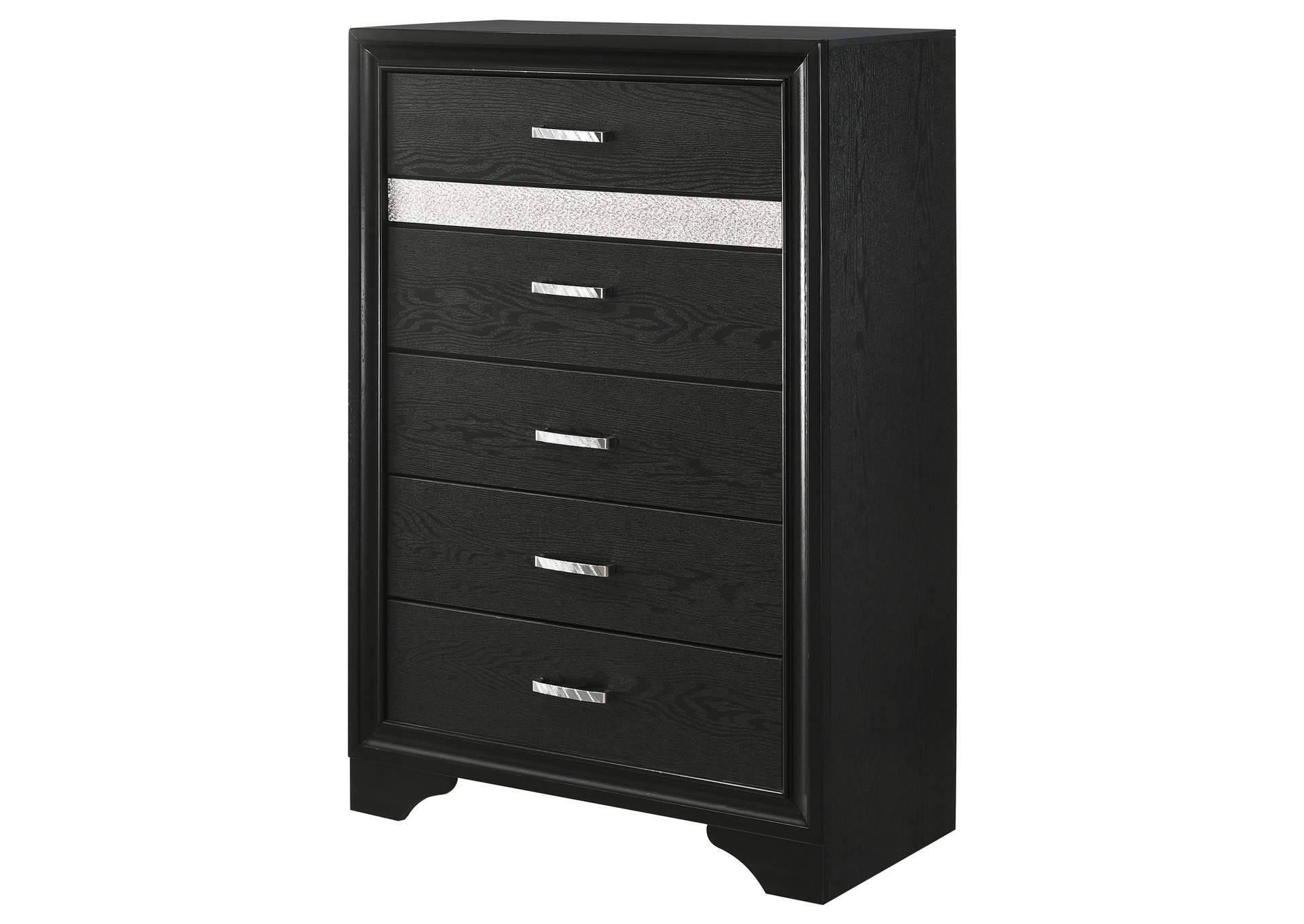 Miranda 5-drawer Chest Black and Rhinestone,Coaster Furniture