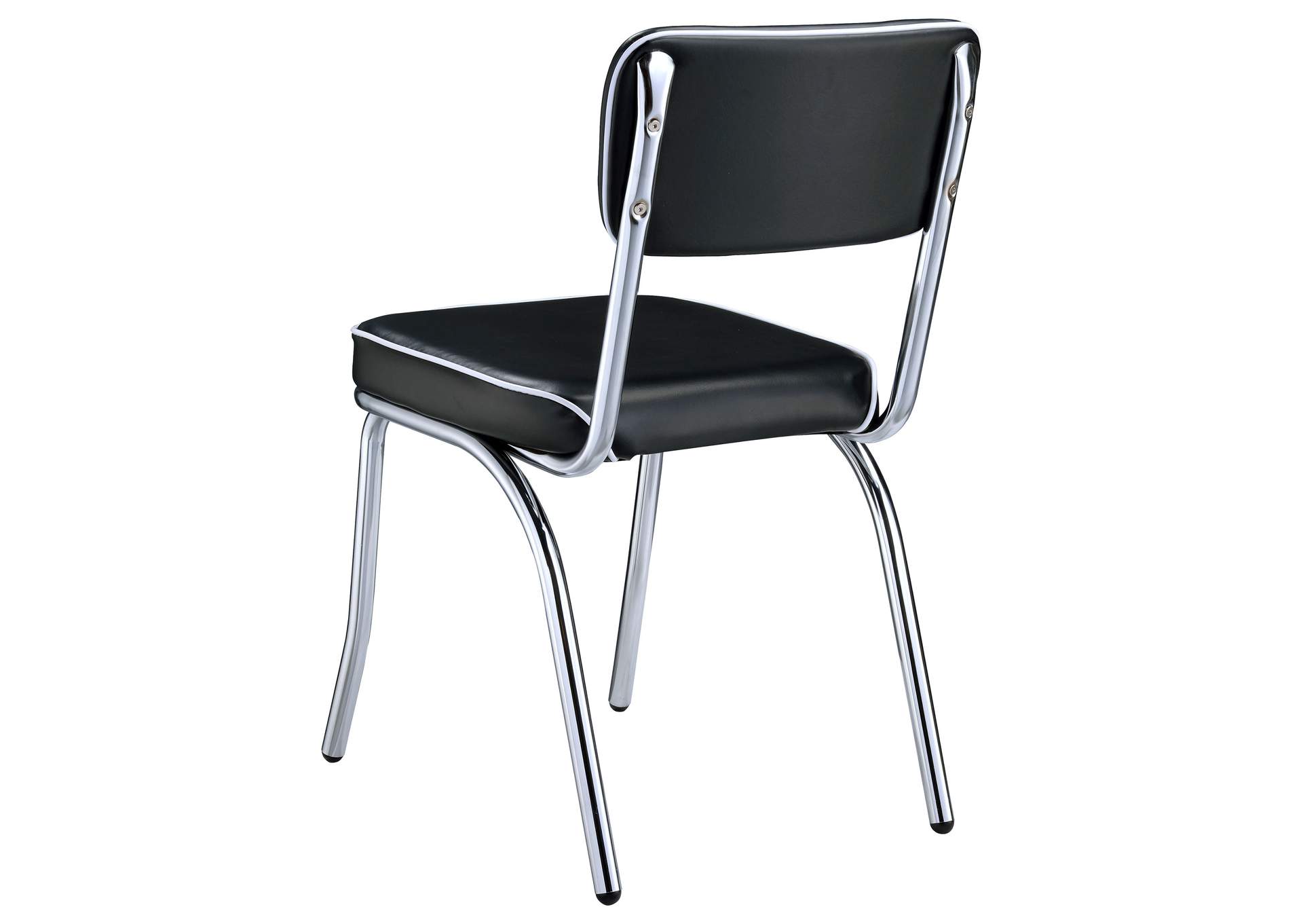 Retro Open Back Side Chairs Black and Chrome (Set of 2),Coaster Furniture