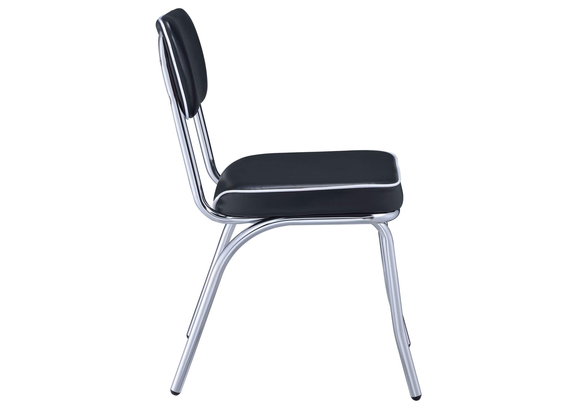 Retro Open Back Side Chairs Black and Chrome (Set of 2),Coaster Furniture