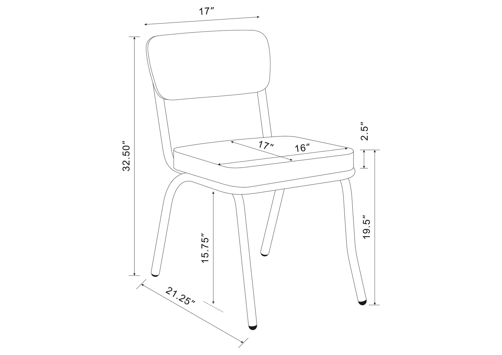 Retro Open Back Side Chairs Black and Chrome (Set of 2),Coaster Furniture