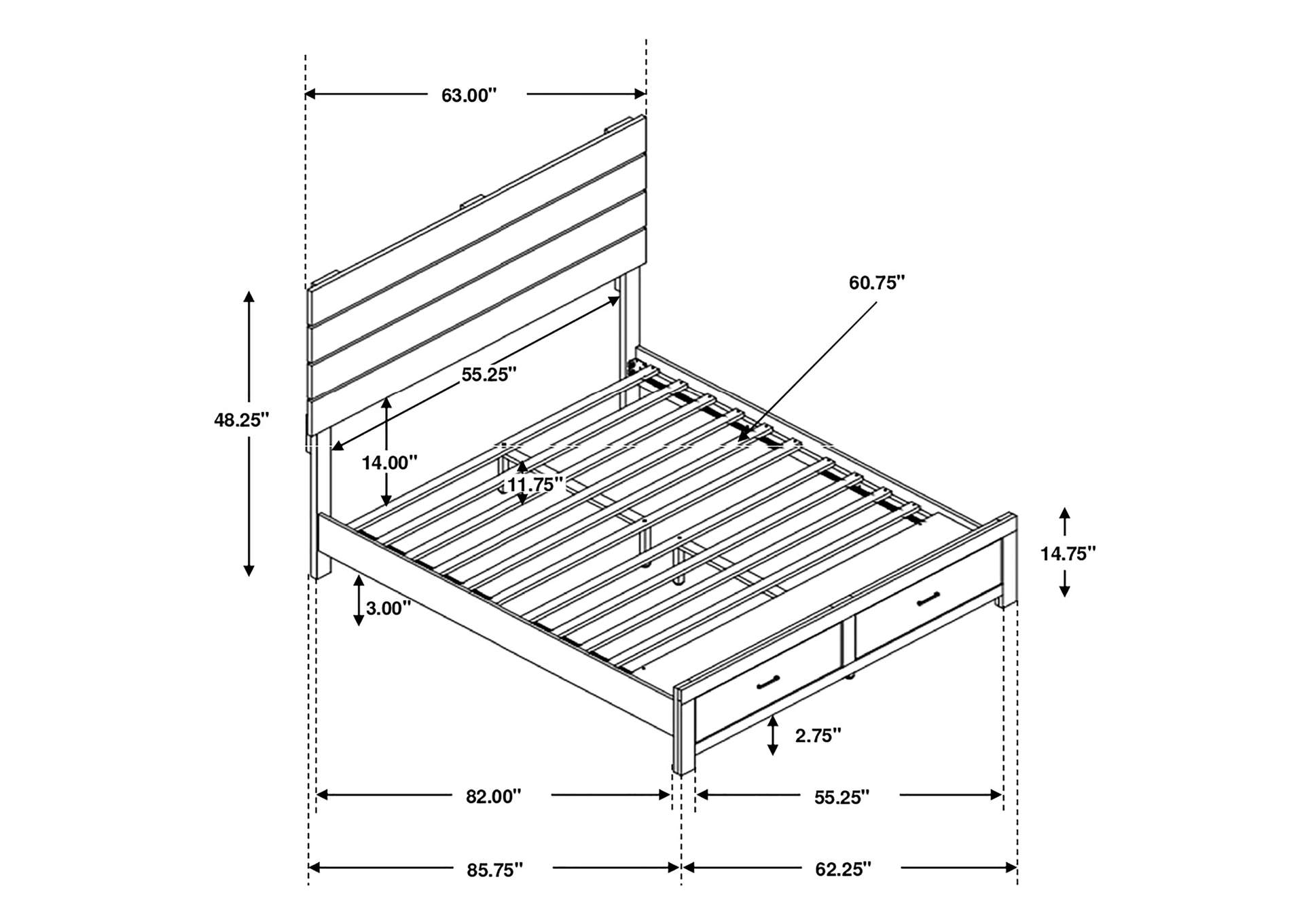 Brantford Queen Storage Bed Coastal White,Coaster Furniture