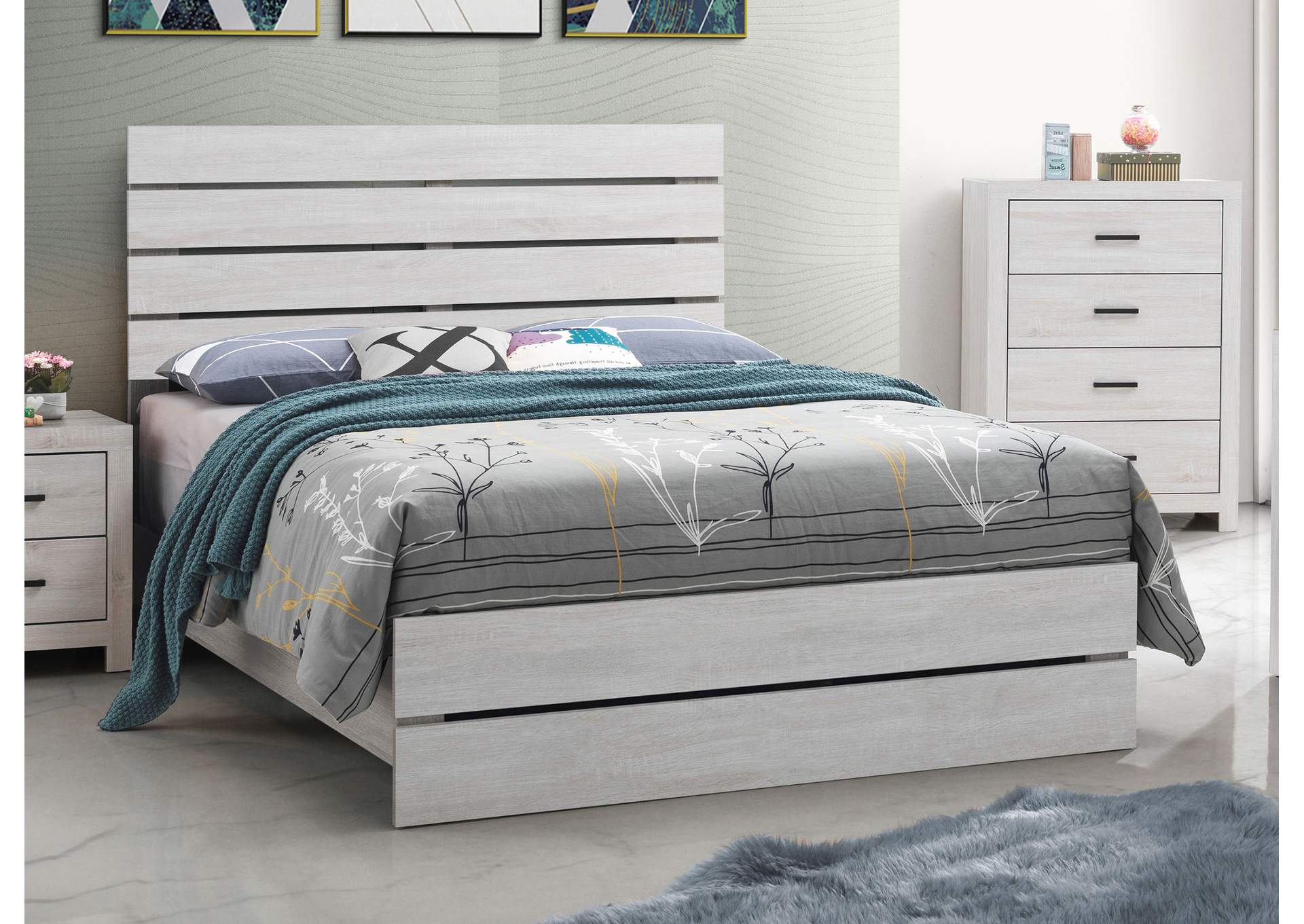 Brantford Eastern King Panel Bed Coastal White,Coaster Furniture