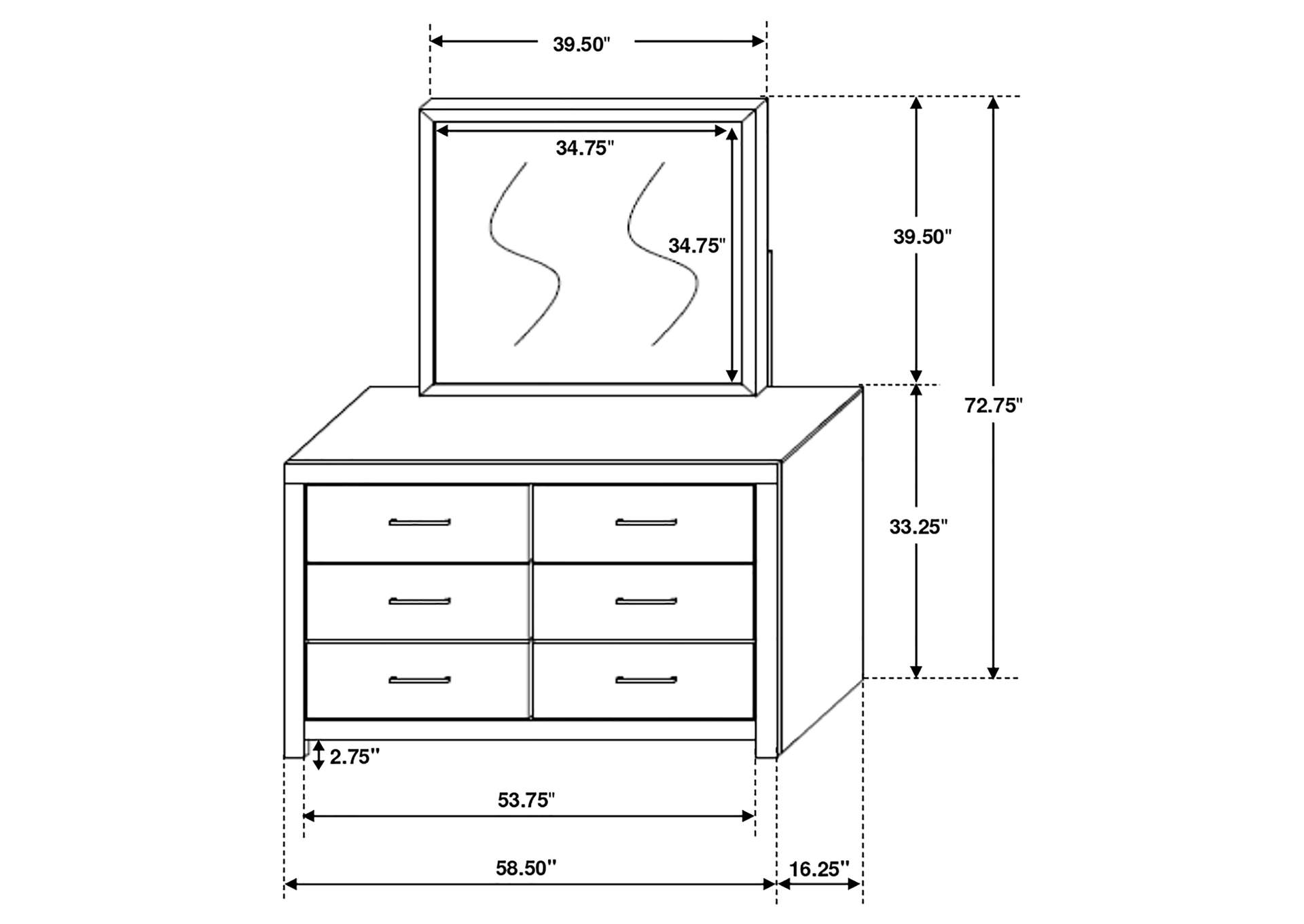 DRESSER WITH MIRROR,Coaster Furniture