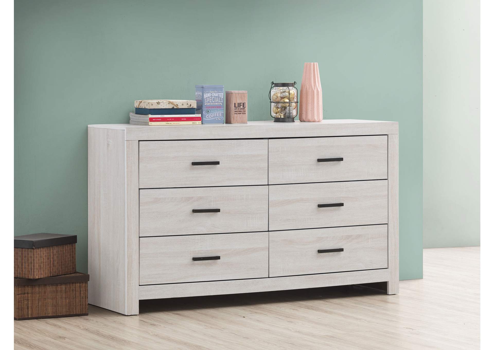 Brantford 6-drawer Dresser Coastal White,Coaster Furniture