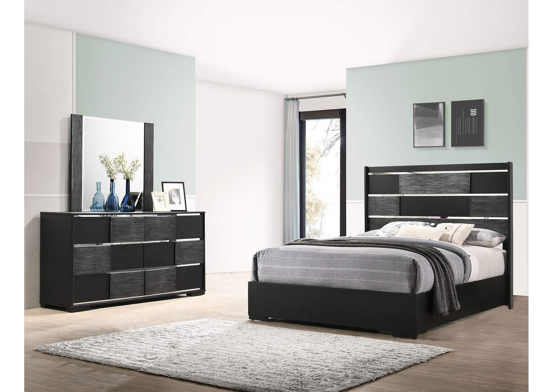 Blacktoft 4-piece Eastern King Panel Bedroom Set Black,Coaster Furniture