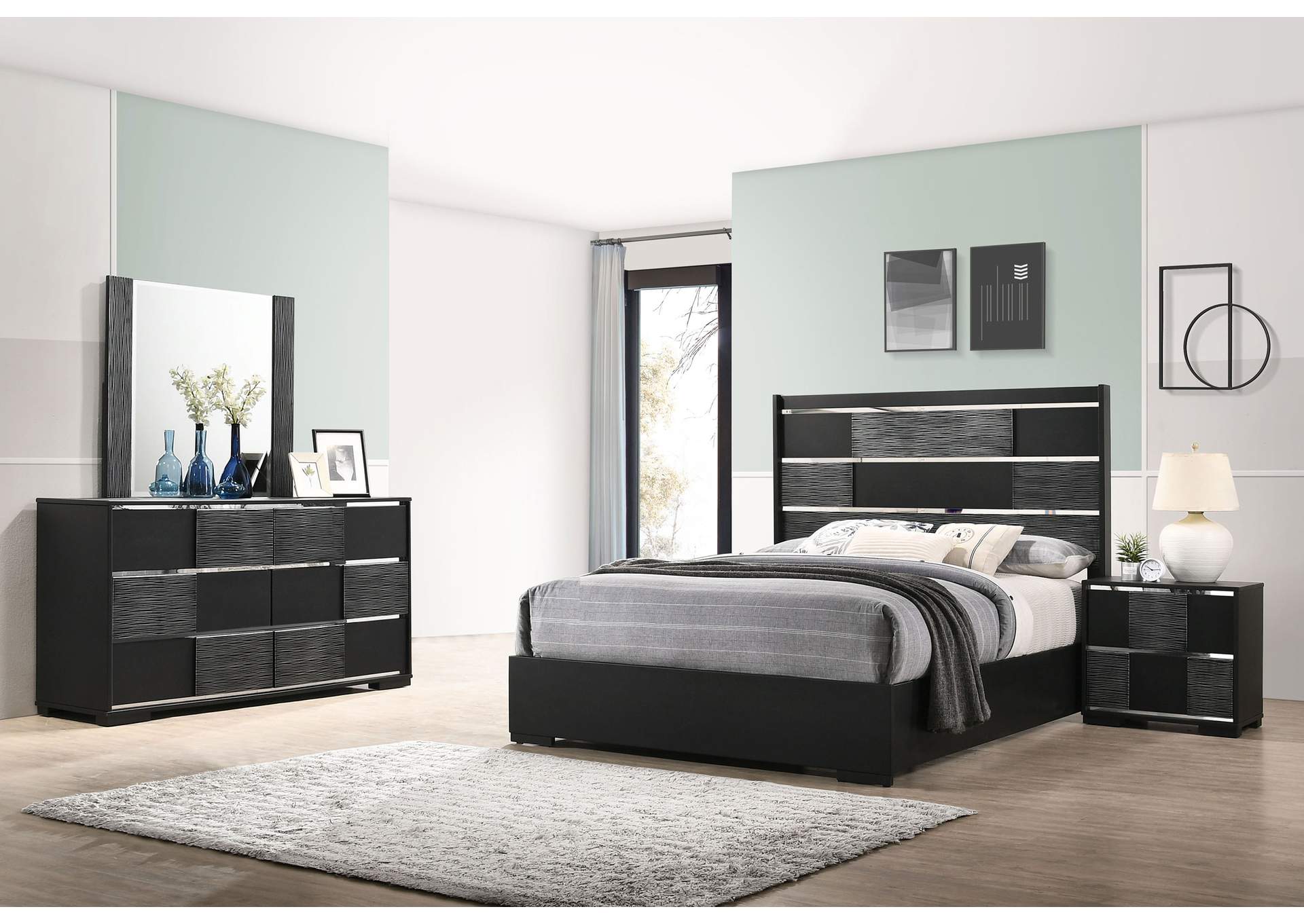 Blacktoft 4-piece Queen Panel Bedroom Set Black,Coaster Furniture