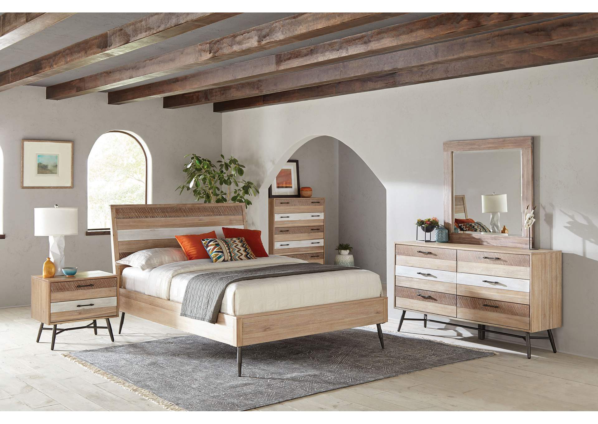 Marlow 4-piece Queen Bedroom Set Rough Sawn Multi,Coaster Furniture