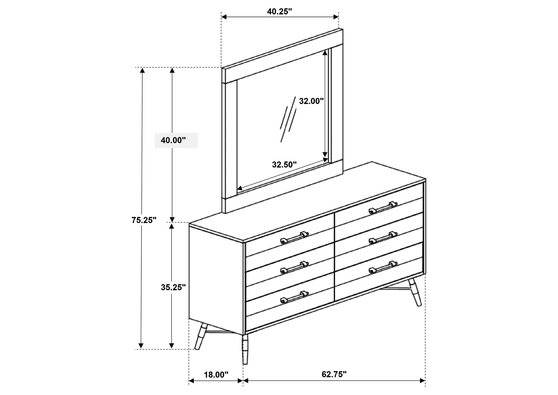 DRESSER WITH MIRROR,Coaster Furniture