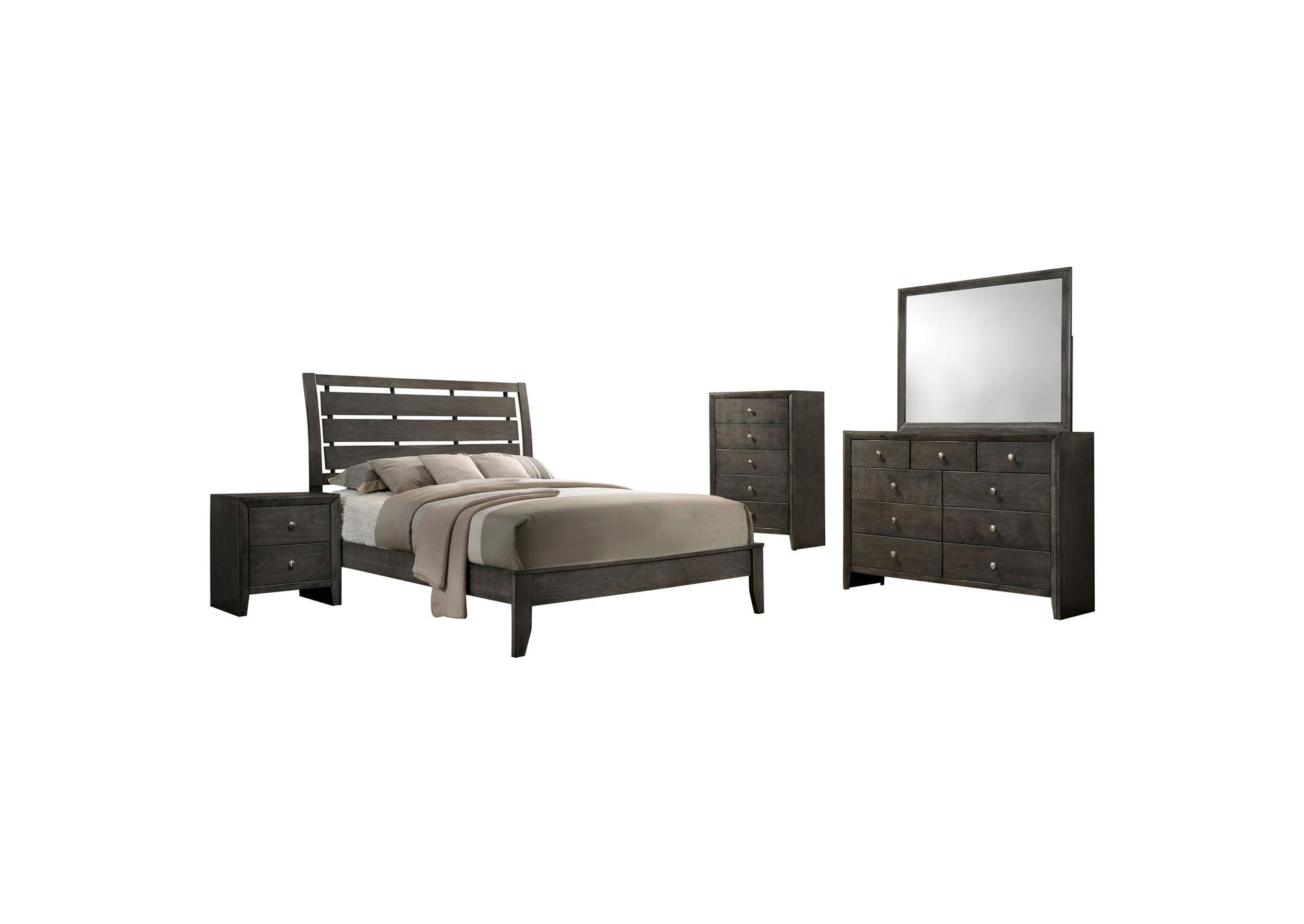 Serenity 5-piece Full Sleigh Bedroom Set Mod Grey,Coaster Furniture