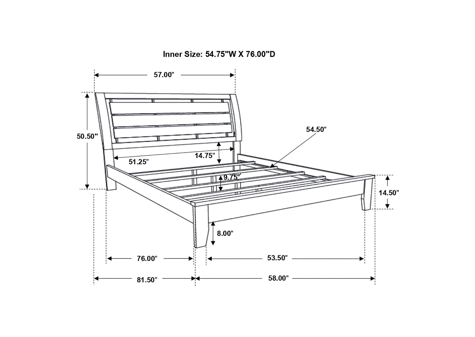 Serenity Full Panel Bed Mod Grey,Coaster Furniture