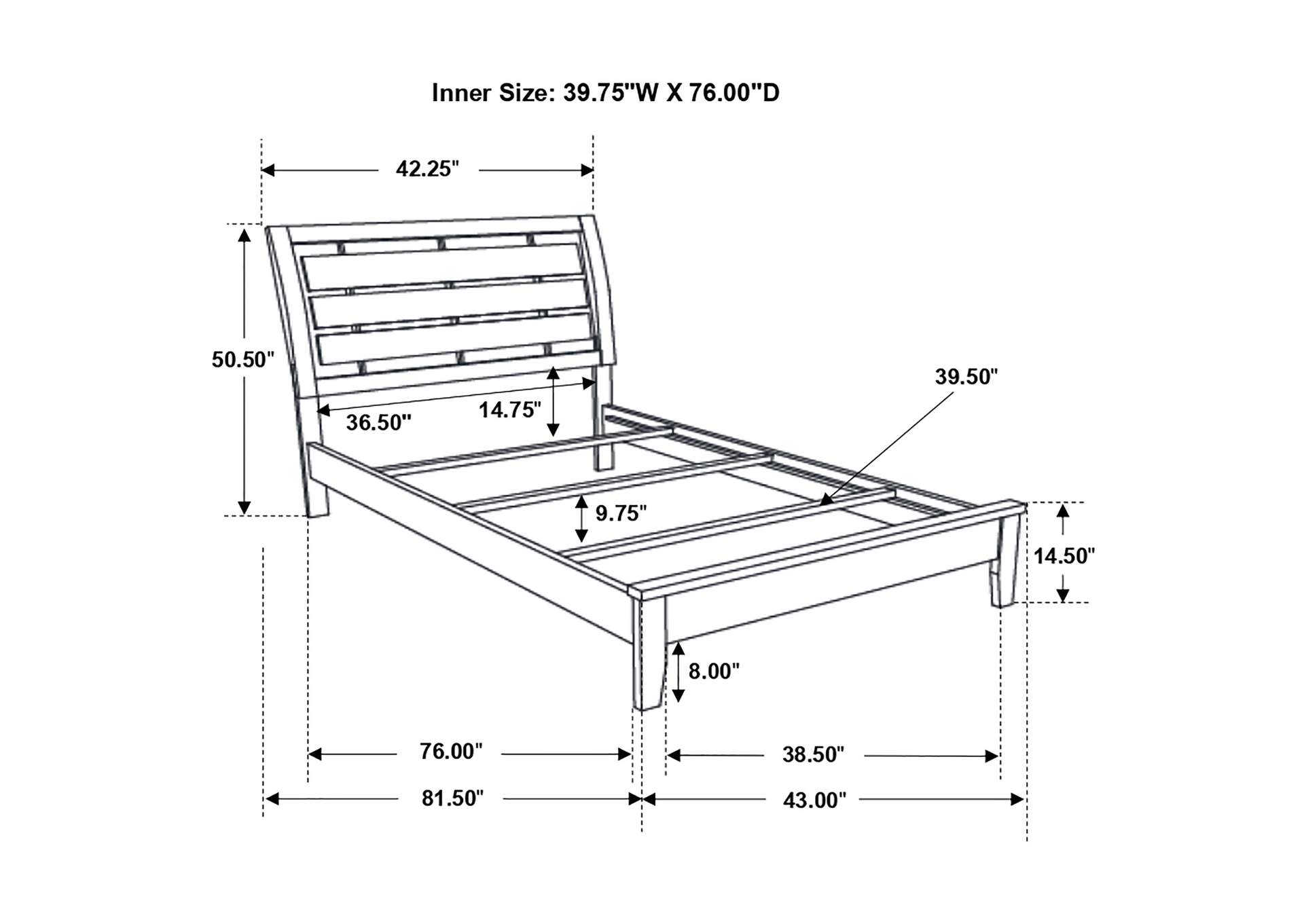 Serenity 4-piece Twin Sleigh Bedroom Set Mod Grey,Coaster Furniture