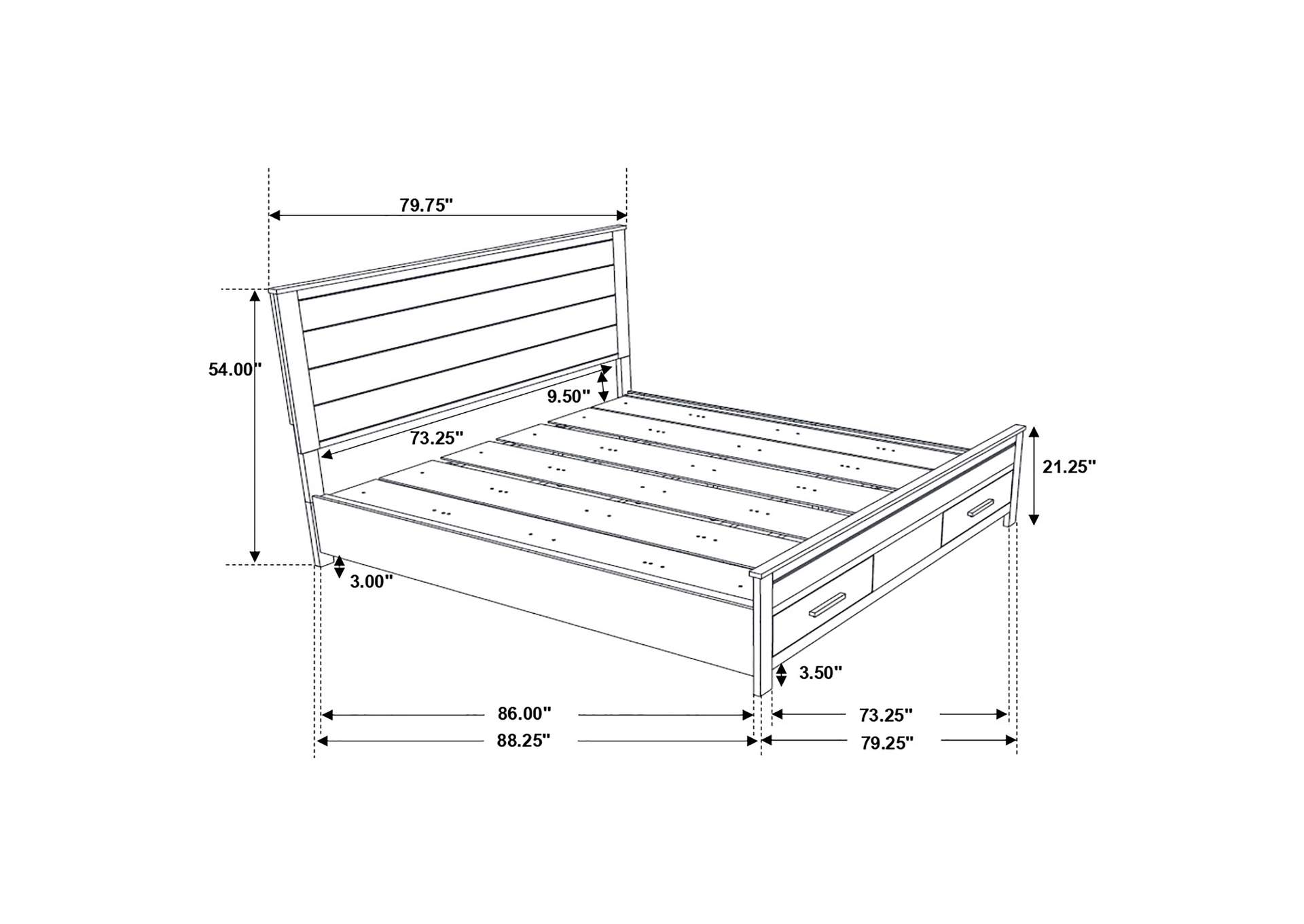 Woodmont California King Storage Bedroom Set Rustic Golden Brown,Coaster Furniture