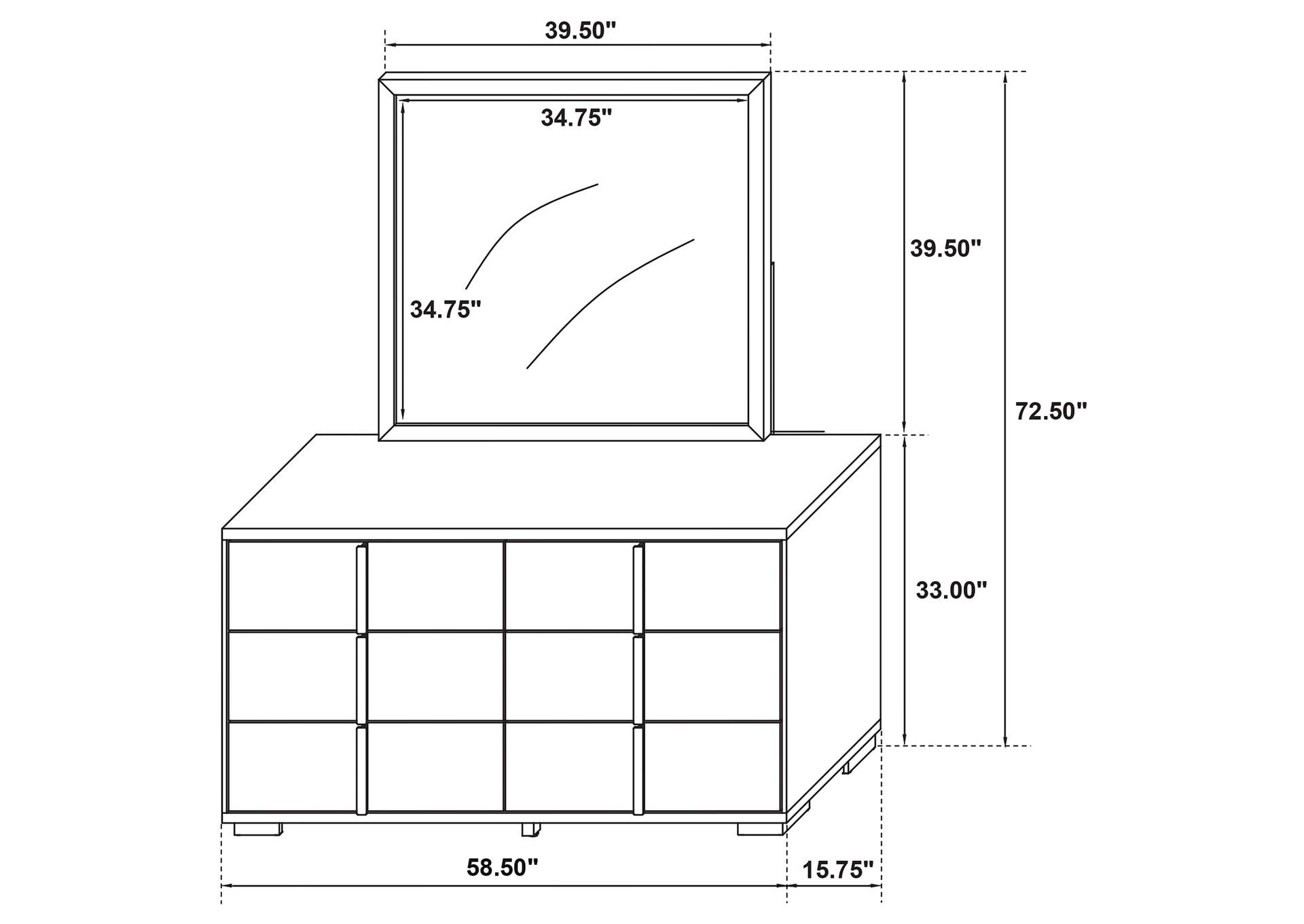 DRESSER WITH MIRROR,Coaster Furniture