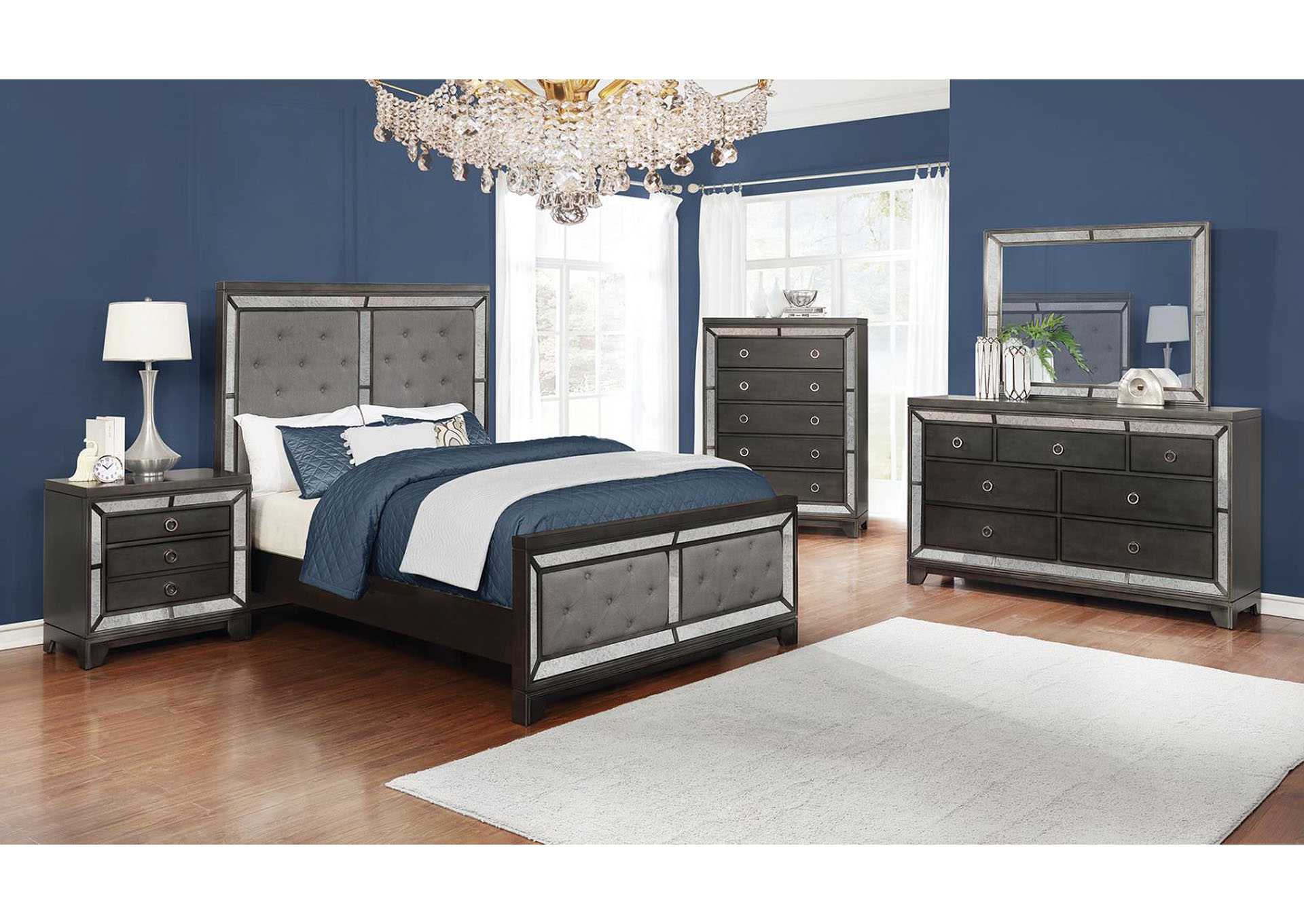 Caviar & Grey California King Bed,Coaster Furniture