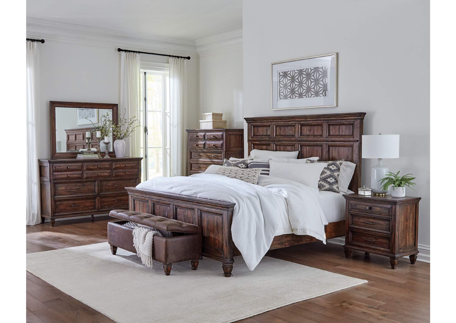 Avenue 4-piece Queen Bedroom Set Weathered Burnished Brown,Coaster Furniture