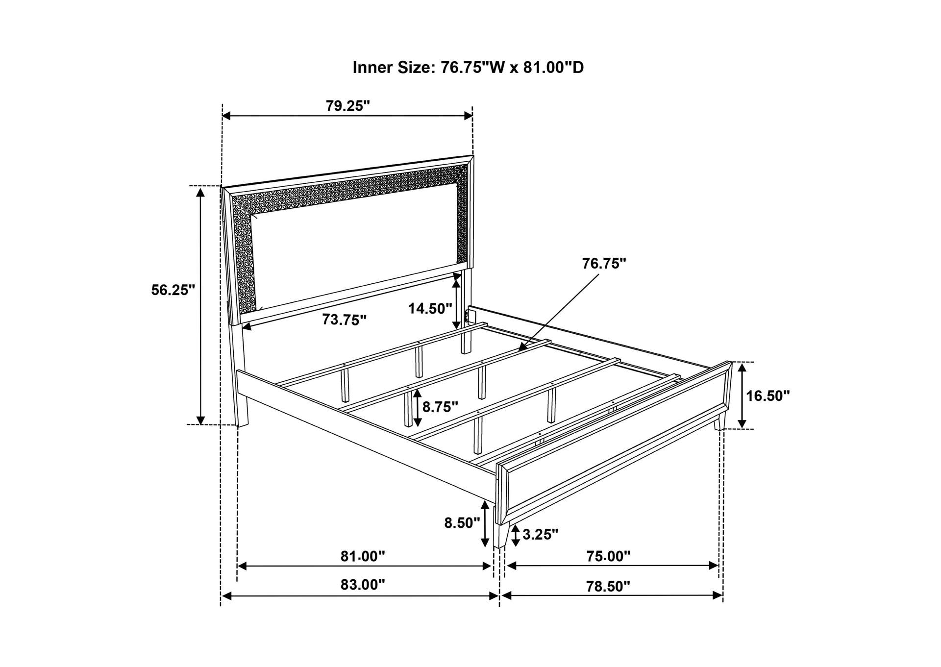 EASTERN KING BED 4 PC SET,Coaster Furniture