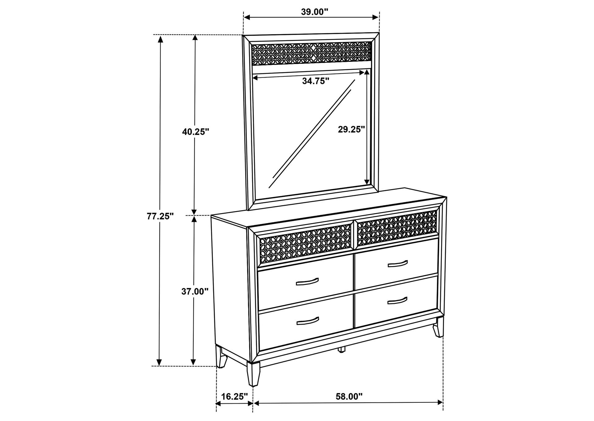 DRESSER WITH MIRROR,Coaster Furniture