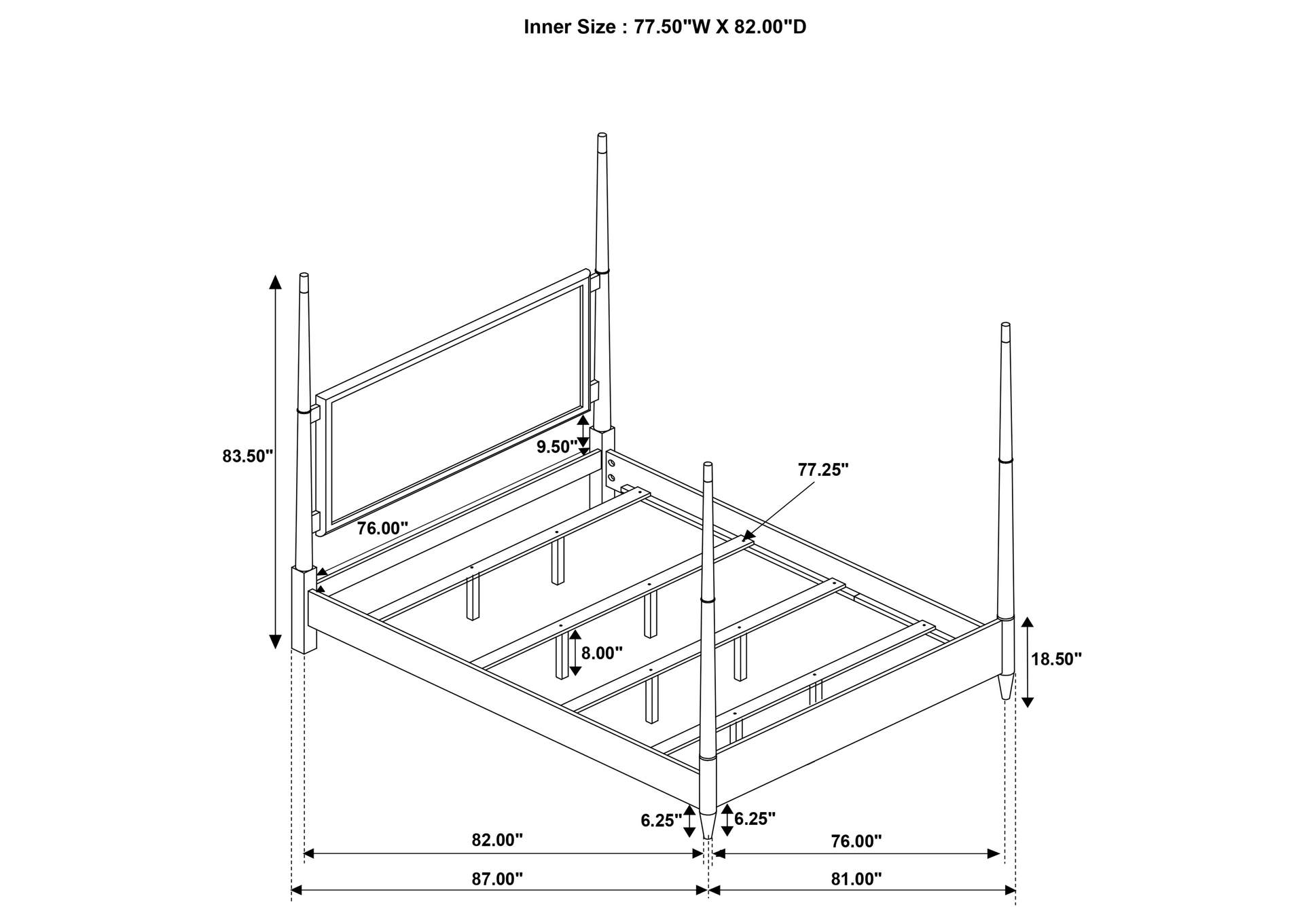 EASTERN KING BED 4 PC SET,Coaster Furniture