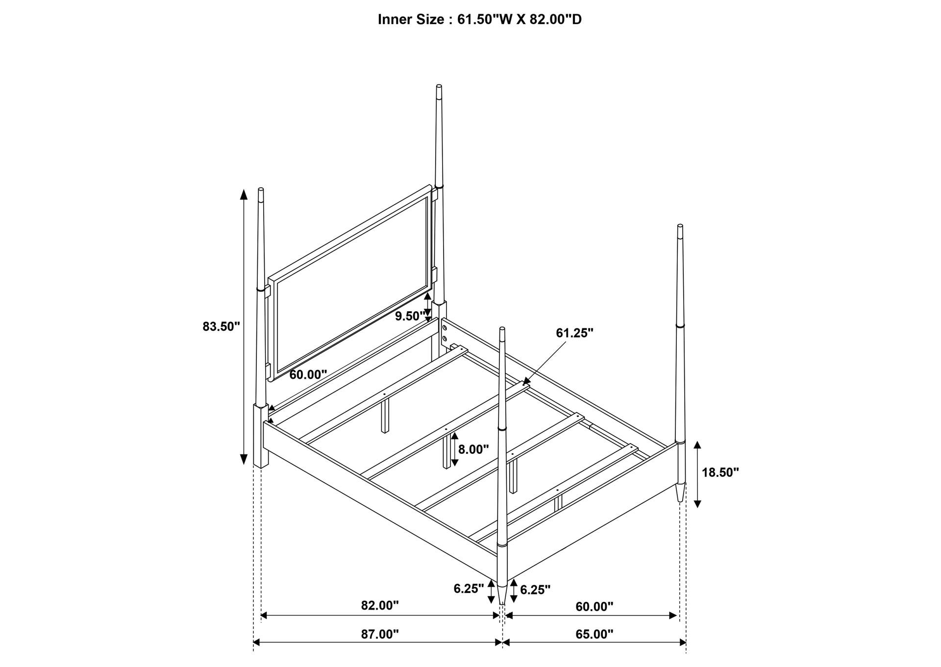 QUEEN BED 4 PC SET,Coaster Furniture