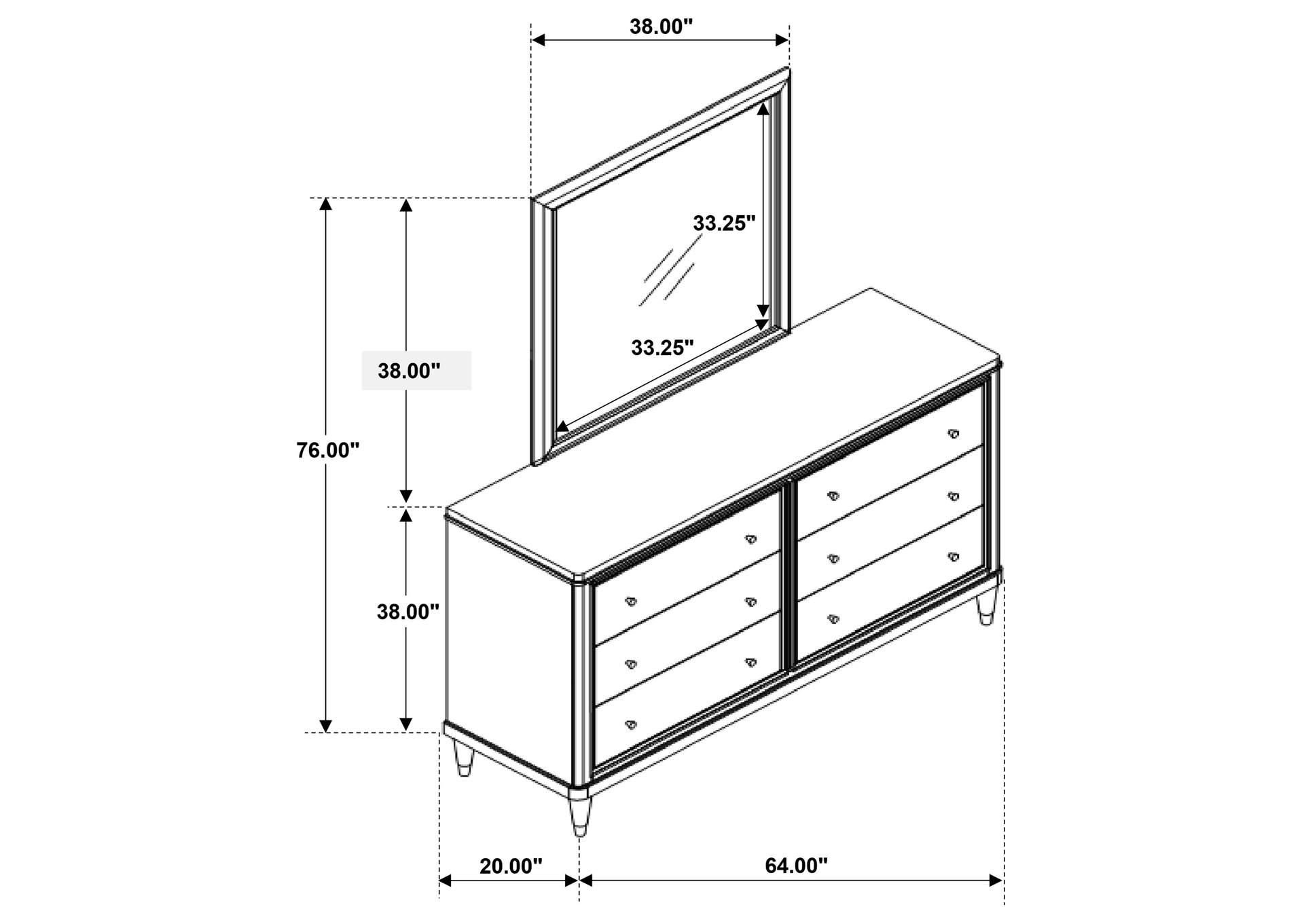 DRESSER WITH MIRROR,Coaster Furniture